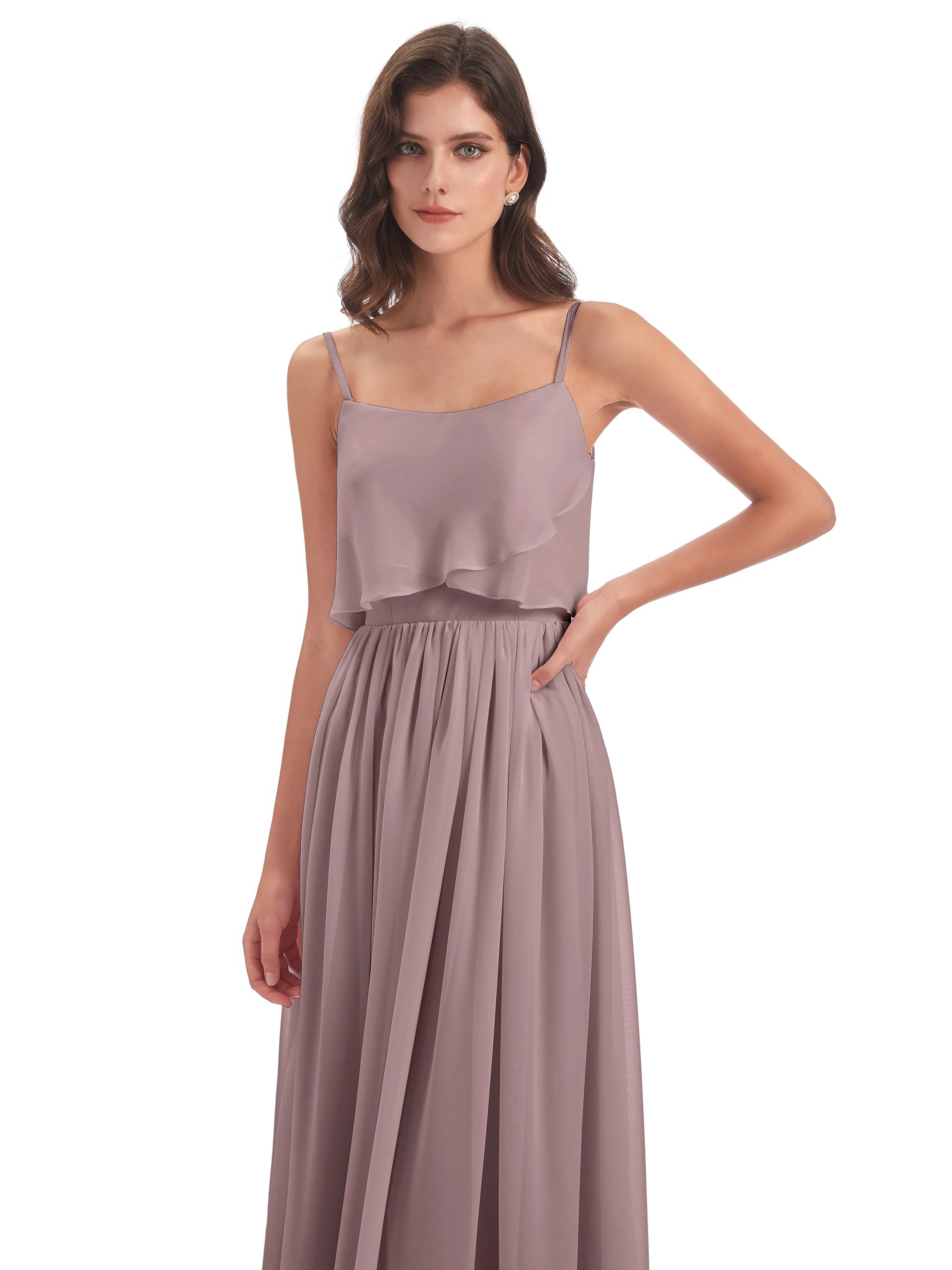 Holly A-line Long Best Chiffon Bridesmaid Dresses