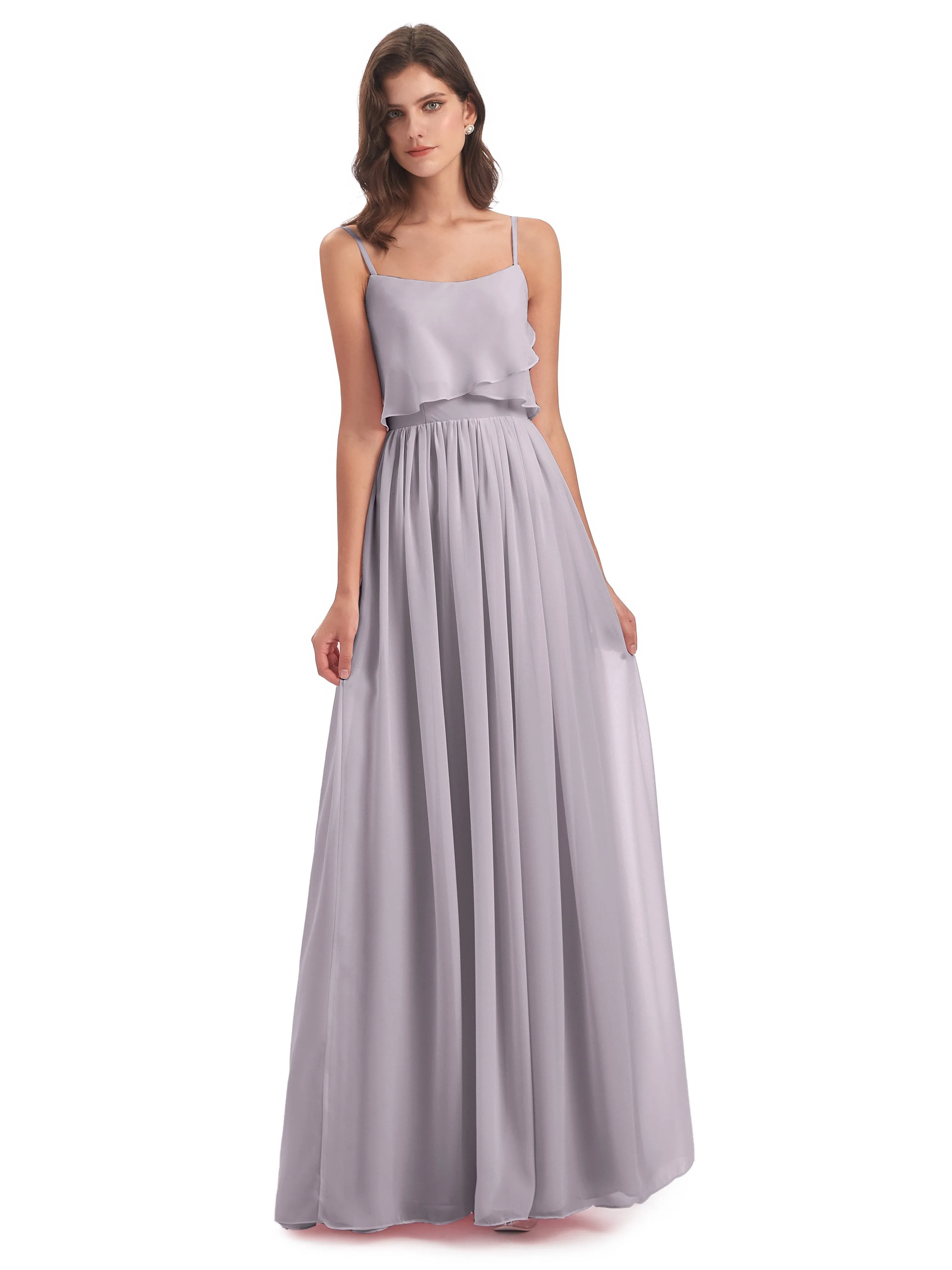 Holly A-line Long Best Chiffon Bridesmaid Dresses