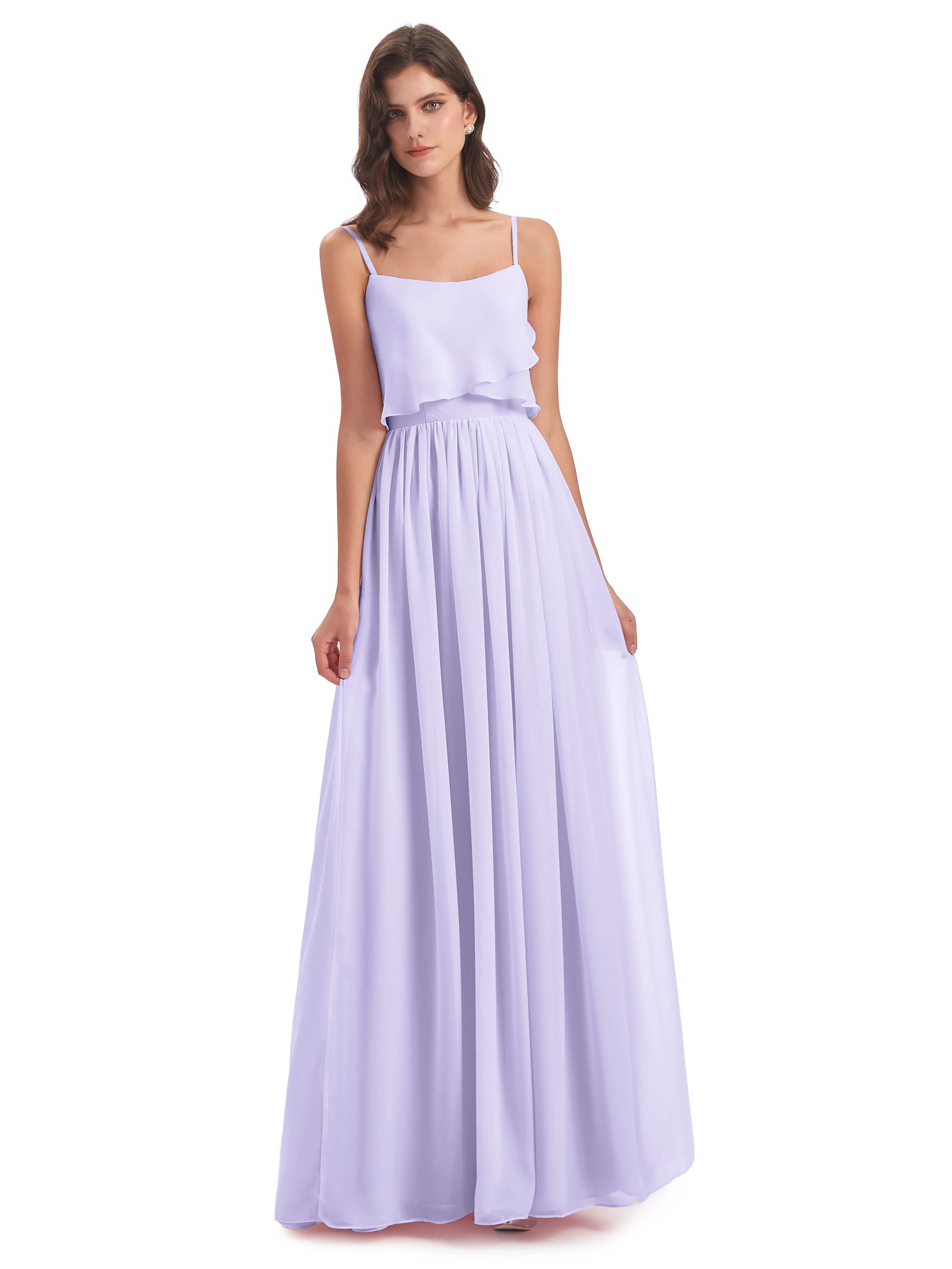 Holly A-line Long Best Chiffon Bridesmaid Dresses