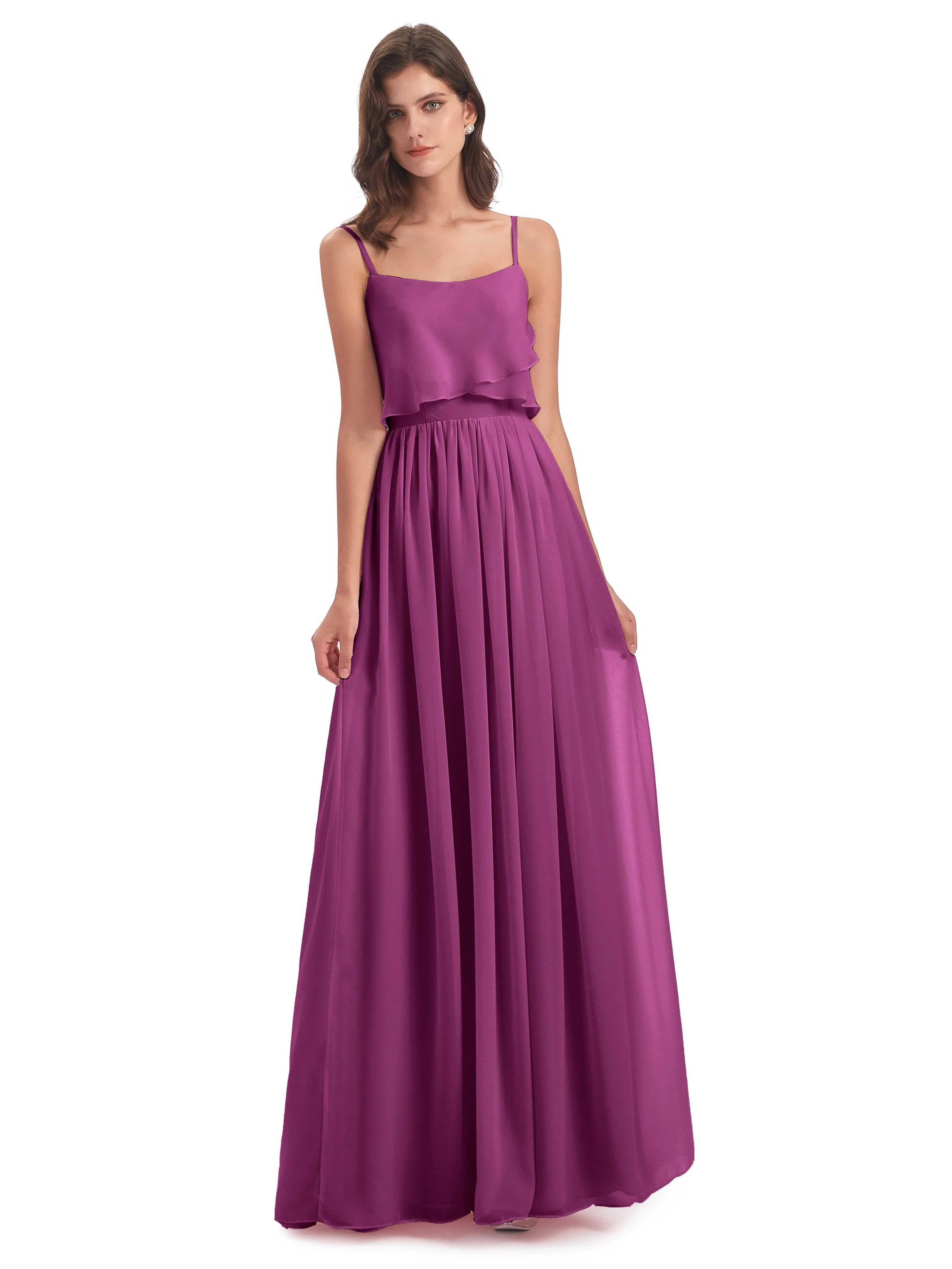 Holly A-line Long Best Chiffon Bridesmaid Dresses