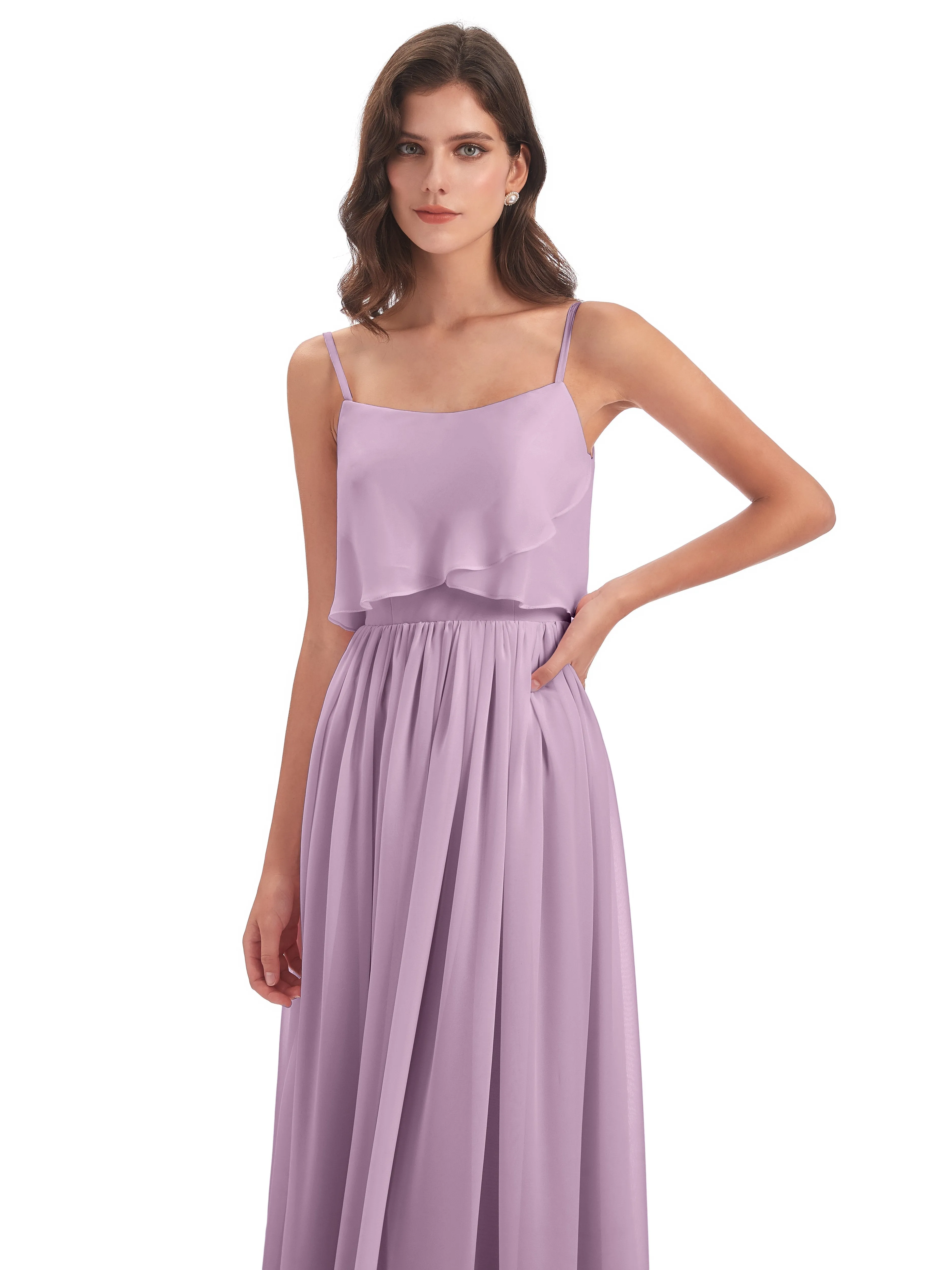 Holly A-line Long Best Chiffon Bridesmaid Dresses