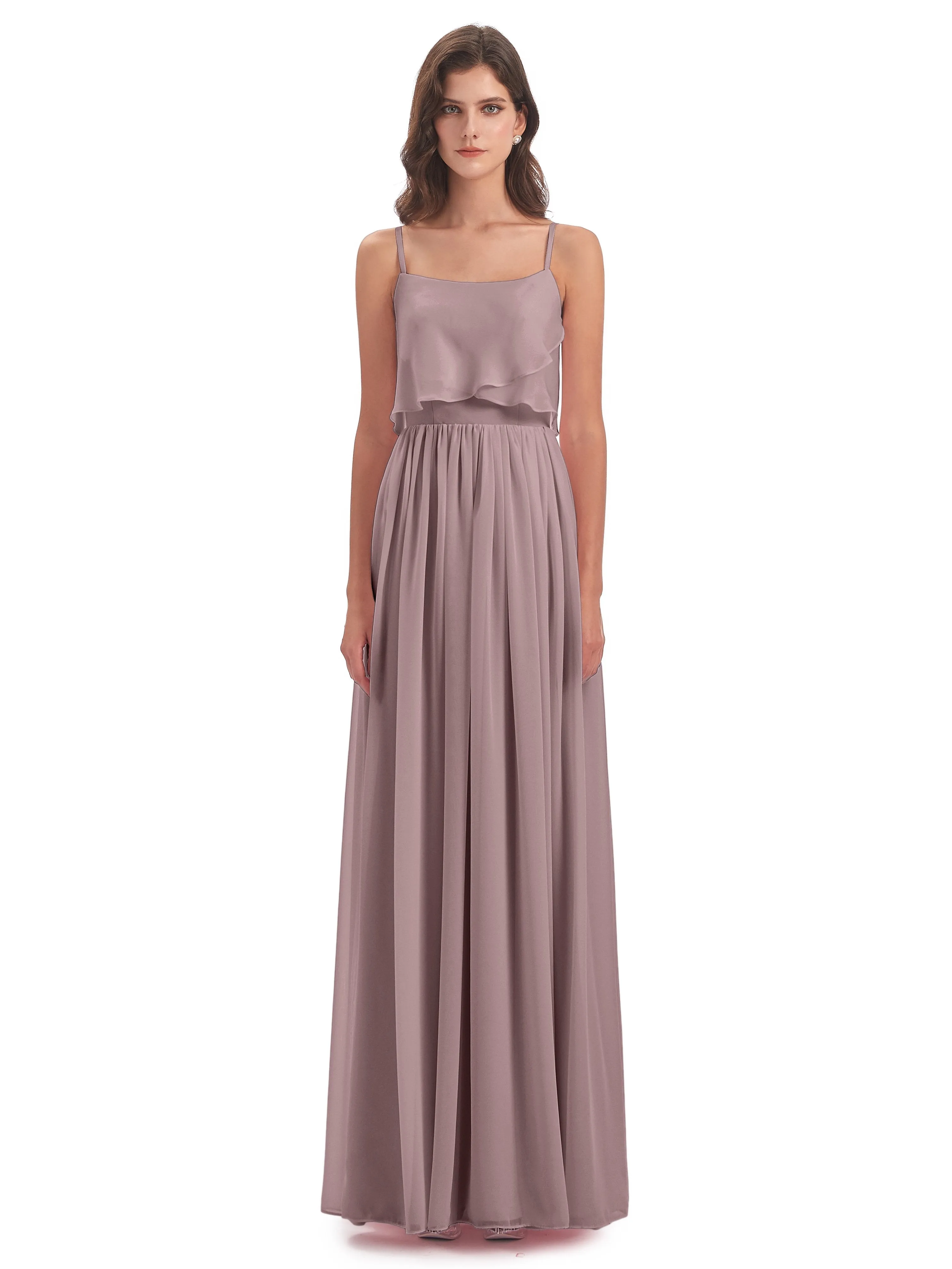 Holly A-line Long Best Chiffon Bridesmaid Dresses