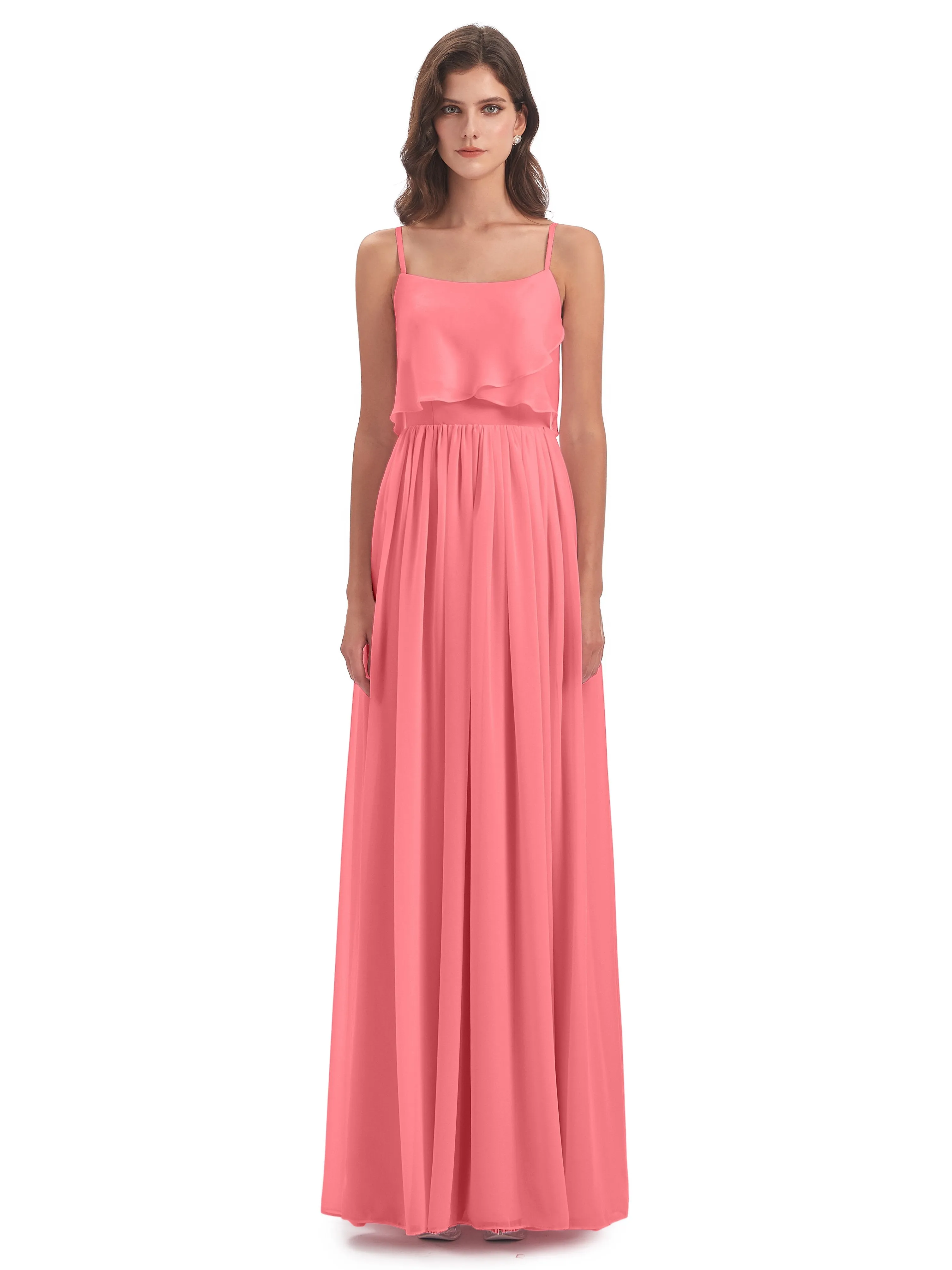 Holly A-line Long Best Chiffon Bridesmaid Dresses