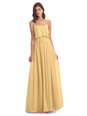 Holly A-line Long Best Chiffon Bridesmaid Dresses