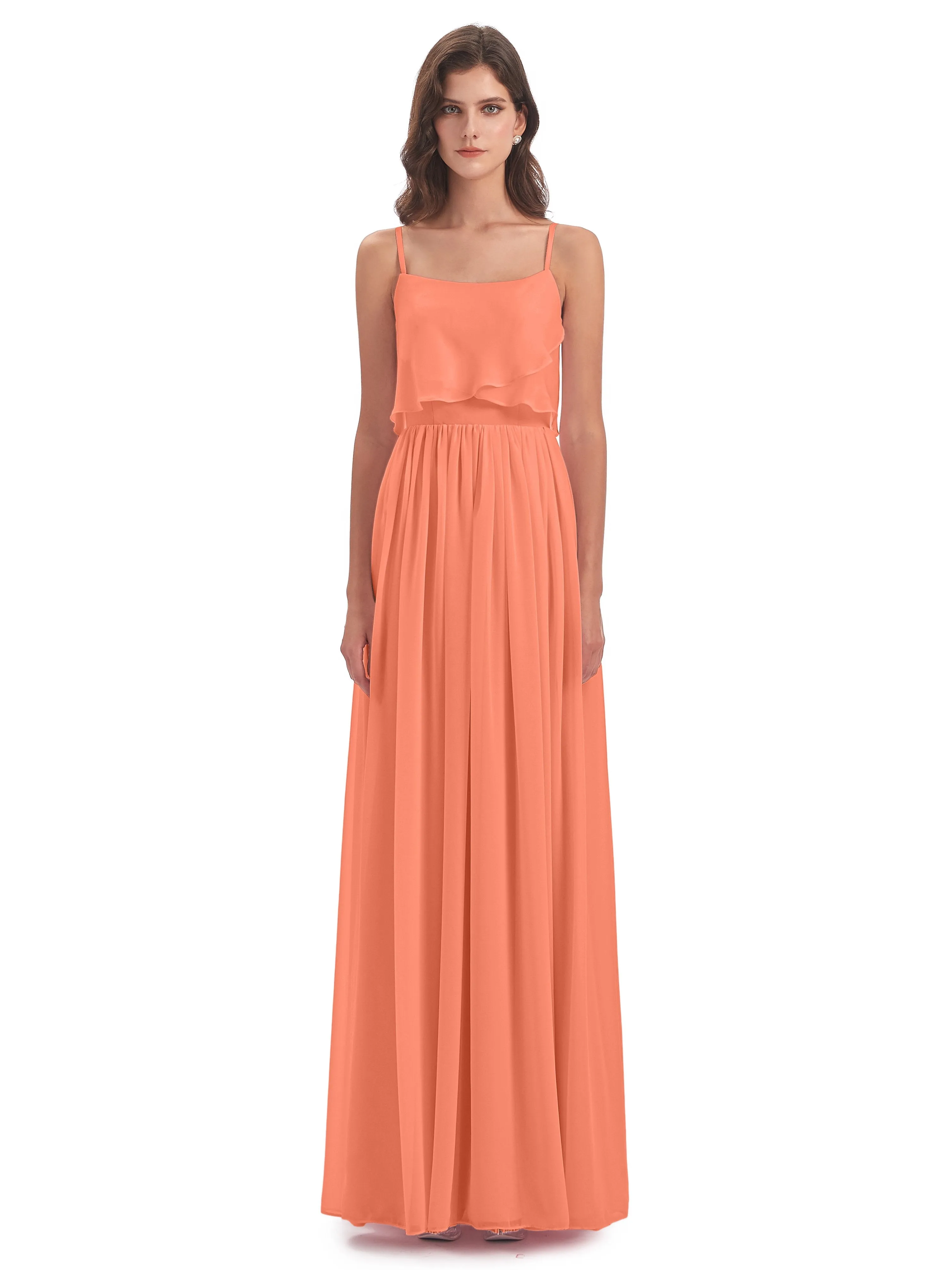 Holly A-line Long Best Chiffon Bridesmaid Dresses