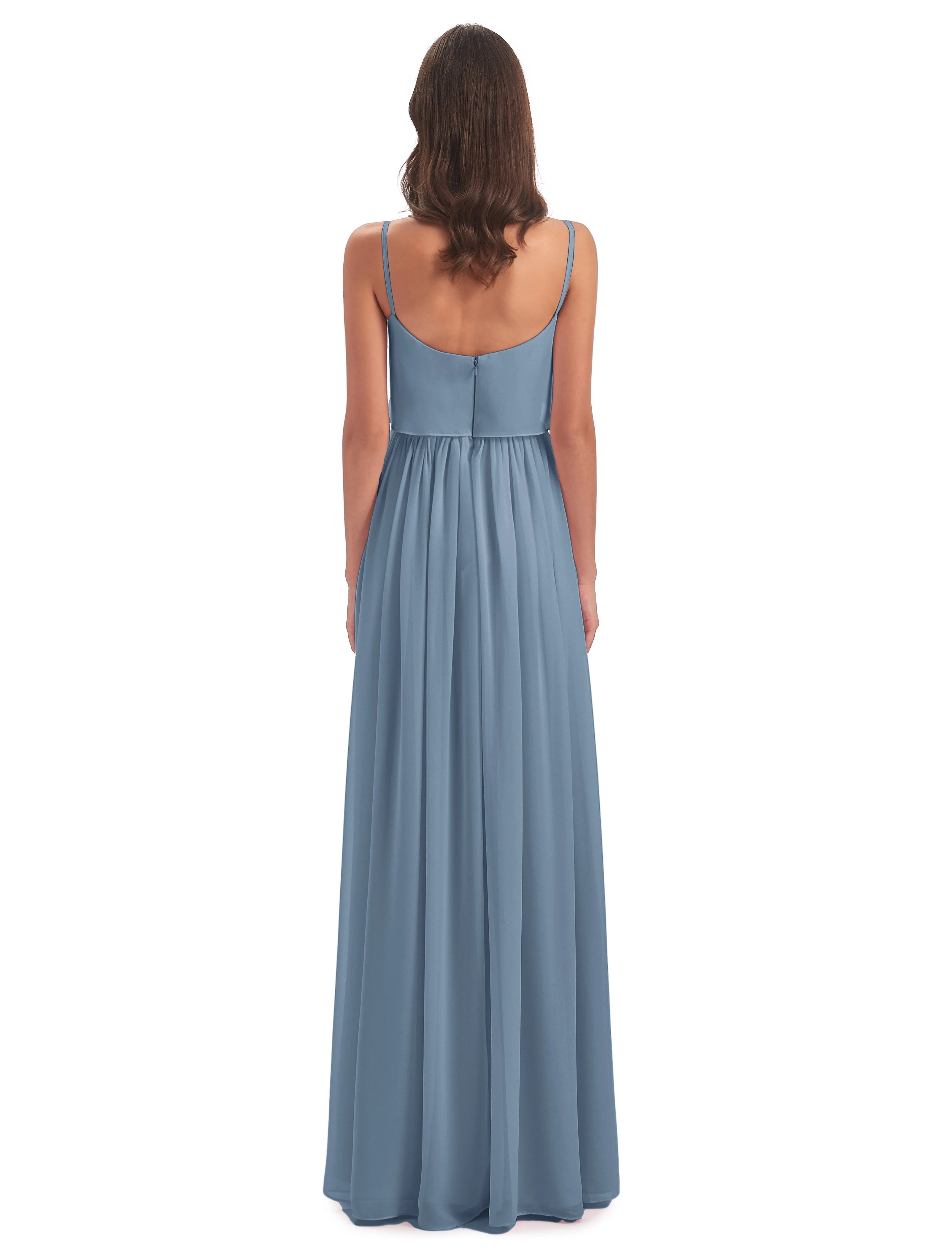 Holly A-line Long Best Chiffon Bridesmaid Dresses