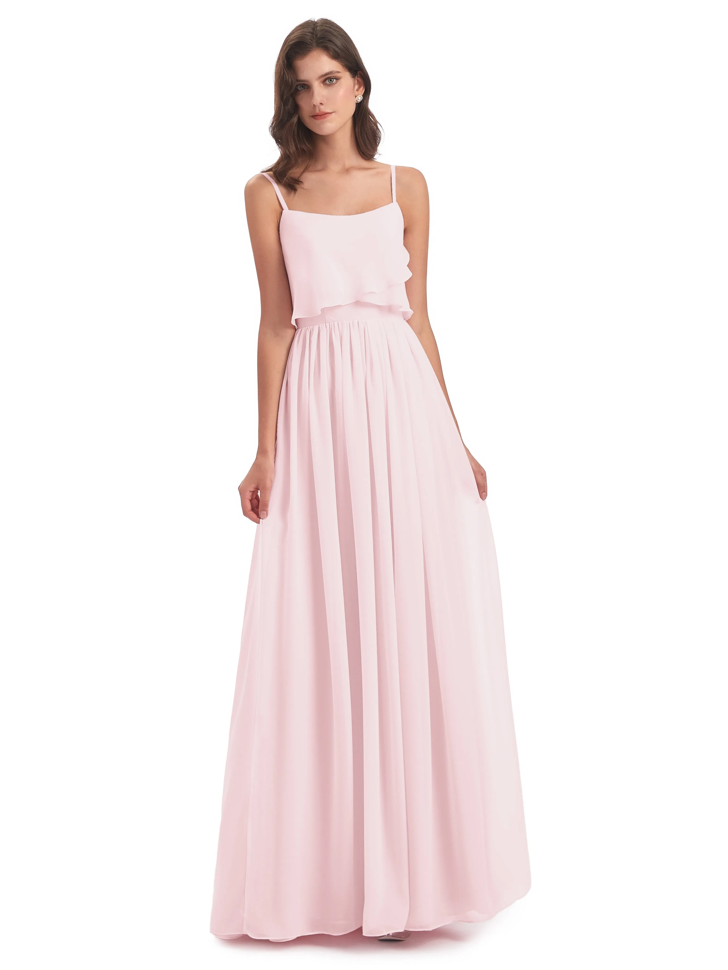 Holly A-line Long Best Chiffon Bridesmaid Dresses