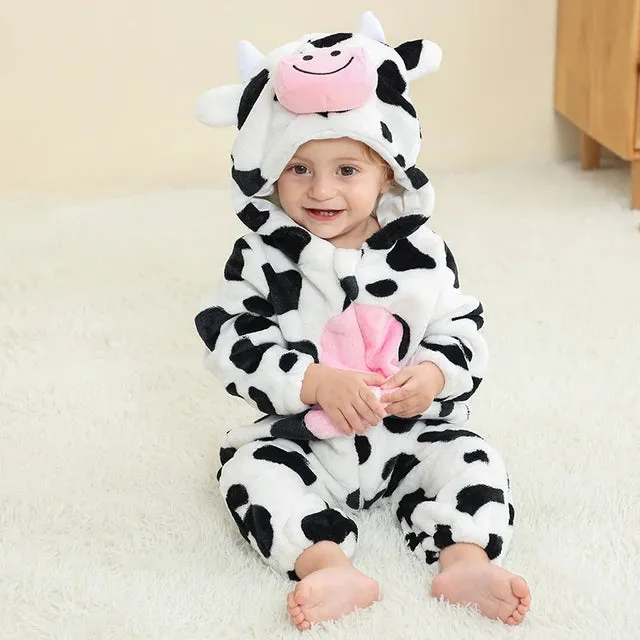 Infant Toddler Rabbit Dog Lion Tiger Dinosaur Costumes Baby Boys Girls Kigurumi Cartoon Animal Romper Halloween Purim