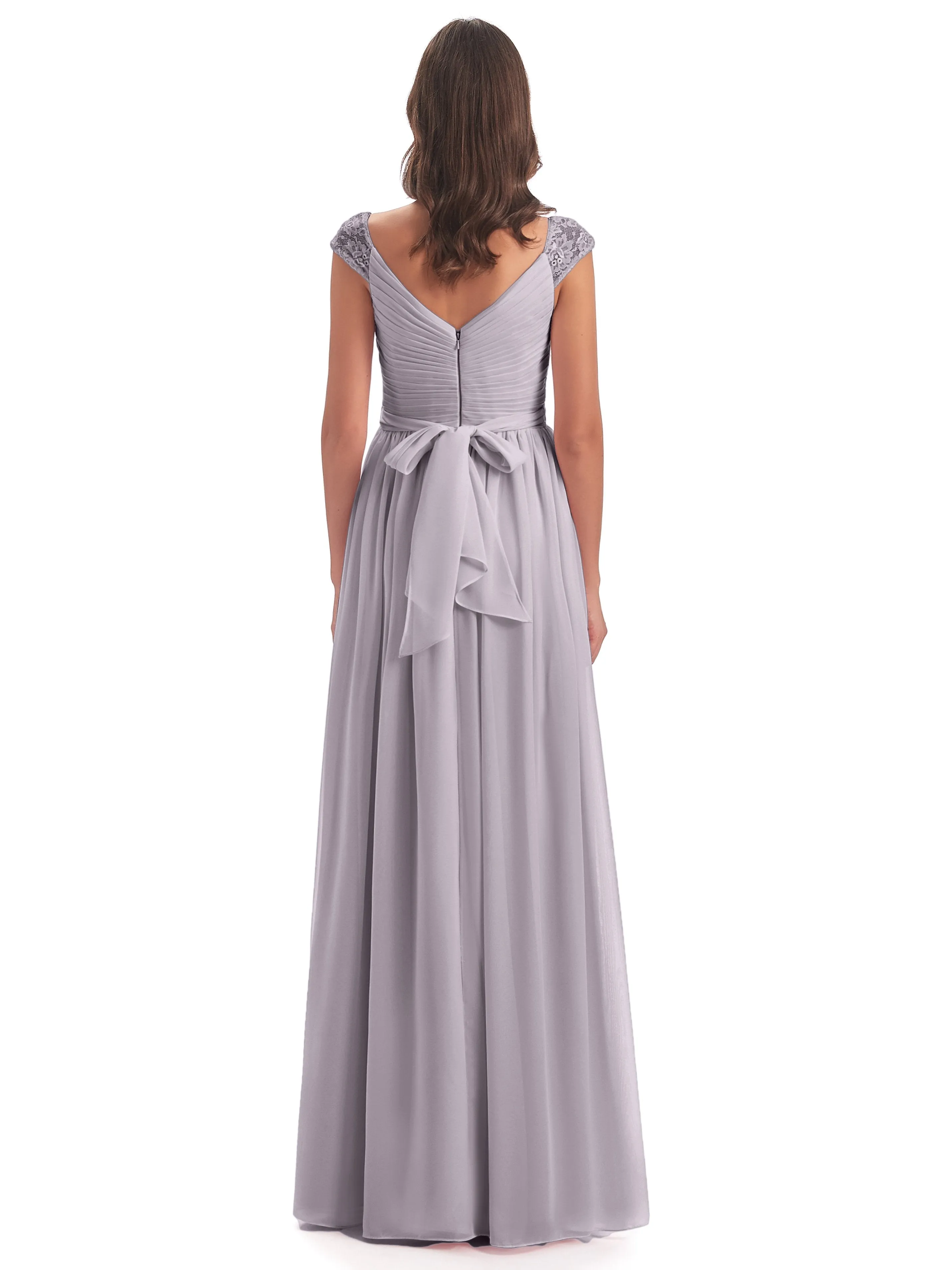 Ivy Charming Cap Sleeves Floor Length Bridesmaid Dresses