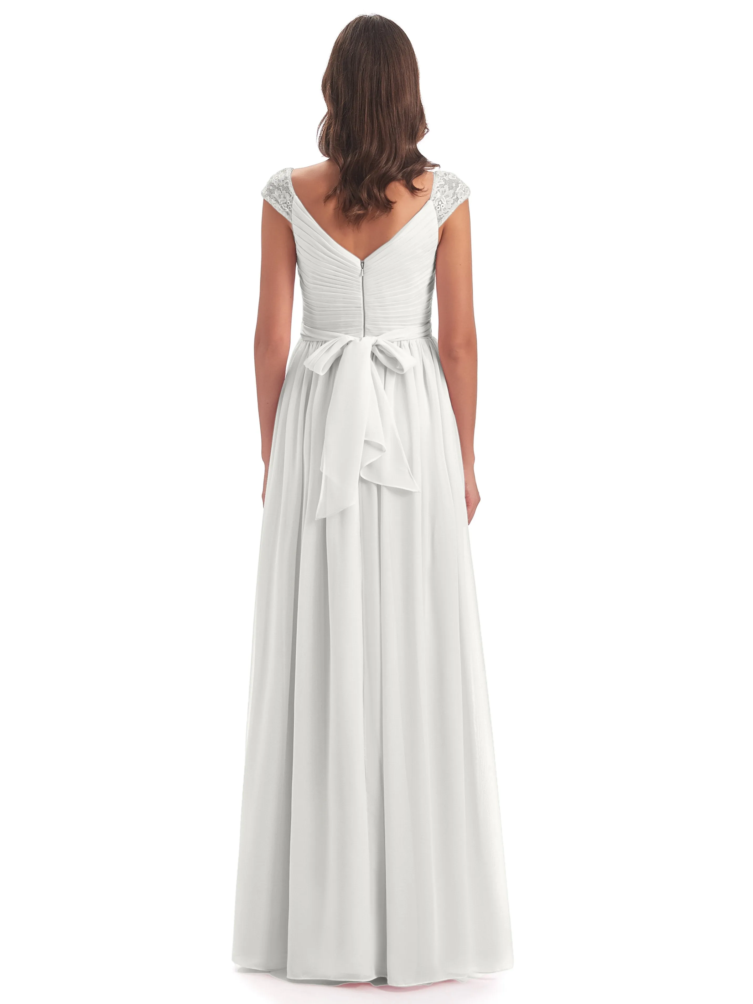 Ivy Charming Cap Sleeves Floor Length Bridesmaid Dresses