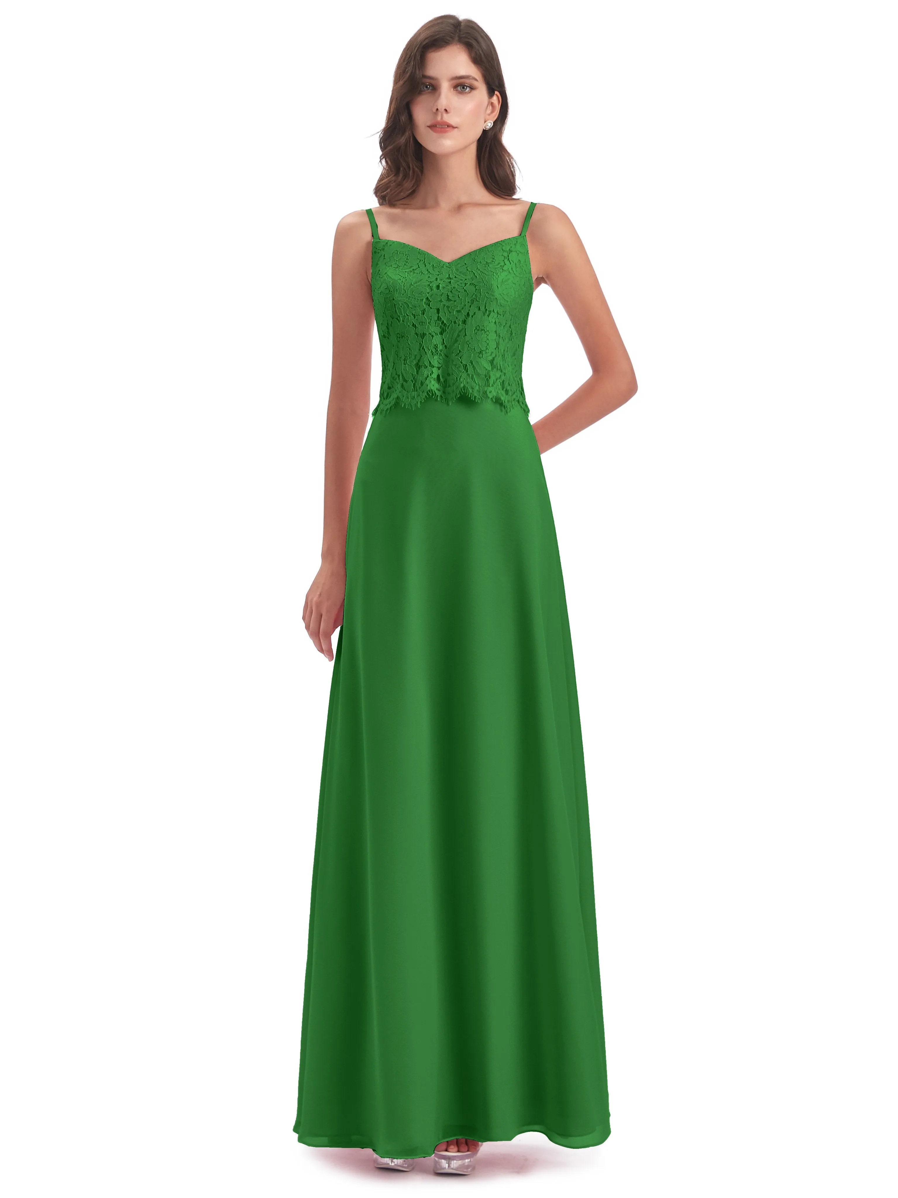 Jessica Elegant Spaghetti Straps Long Bridesmaid Dresses