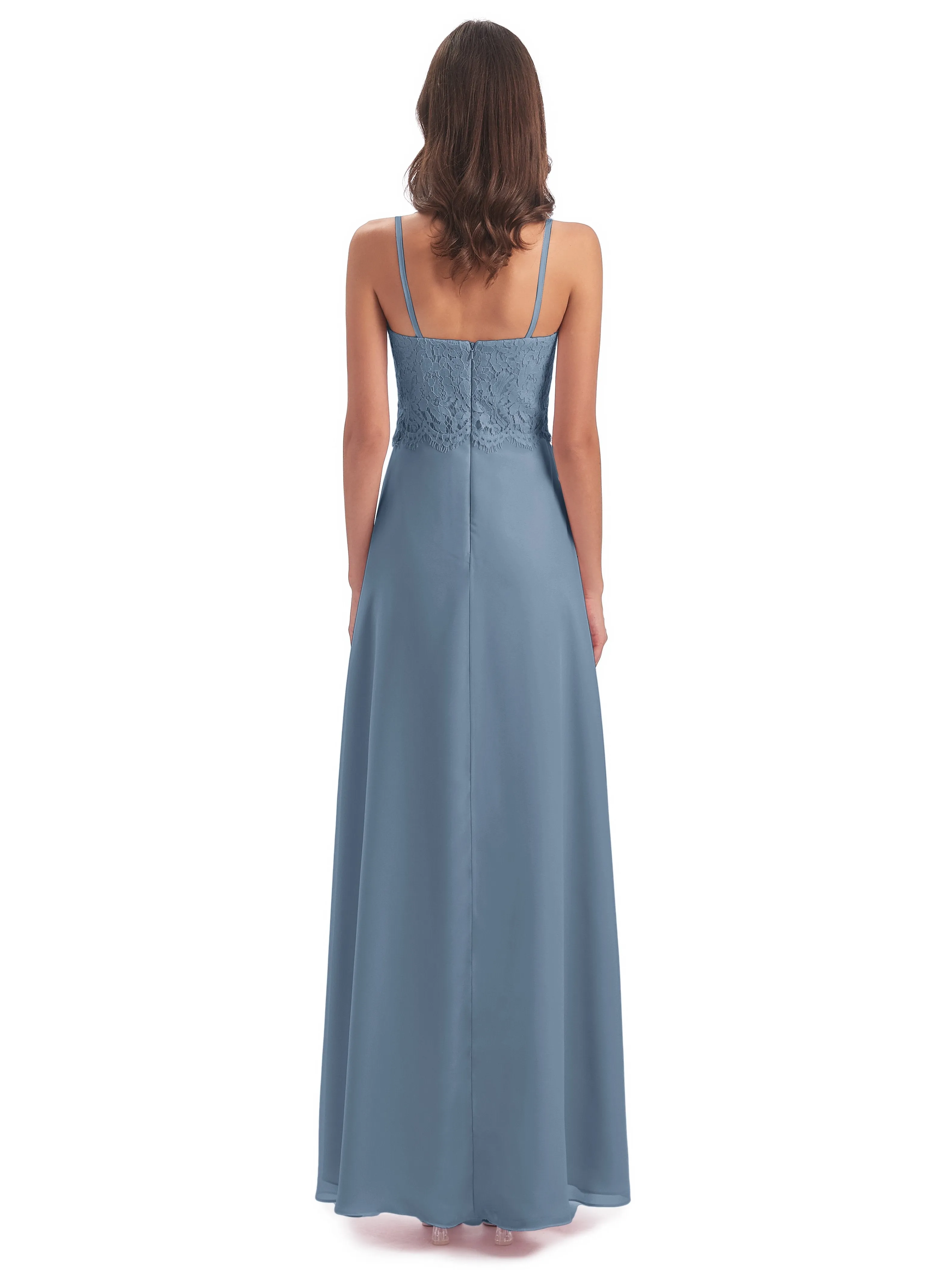 Jessica Elegant Spaghetti Straps Long Bridesmaid Dresses