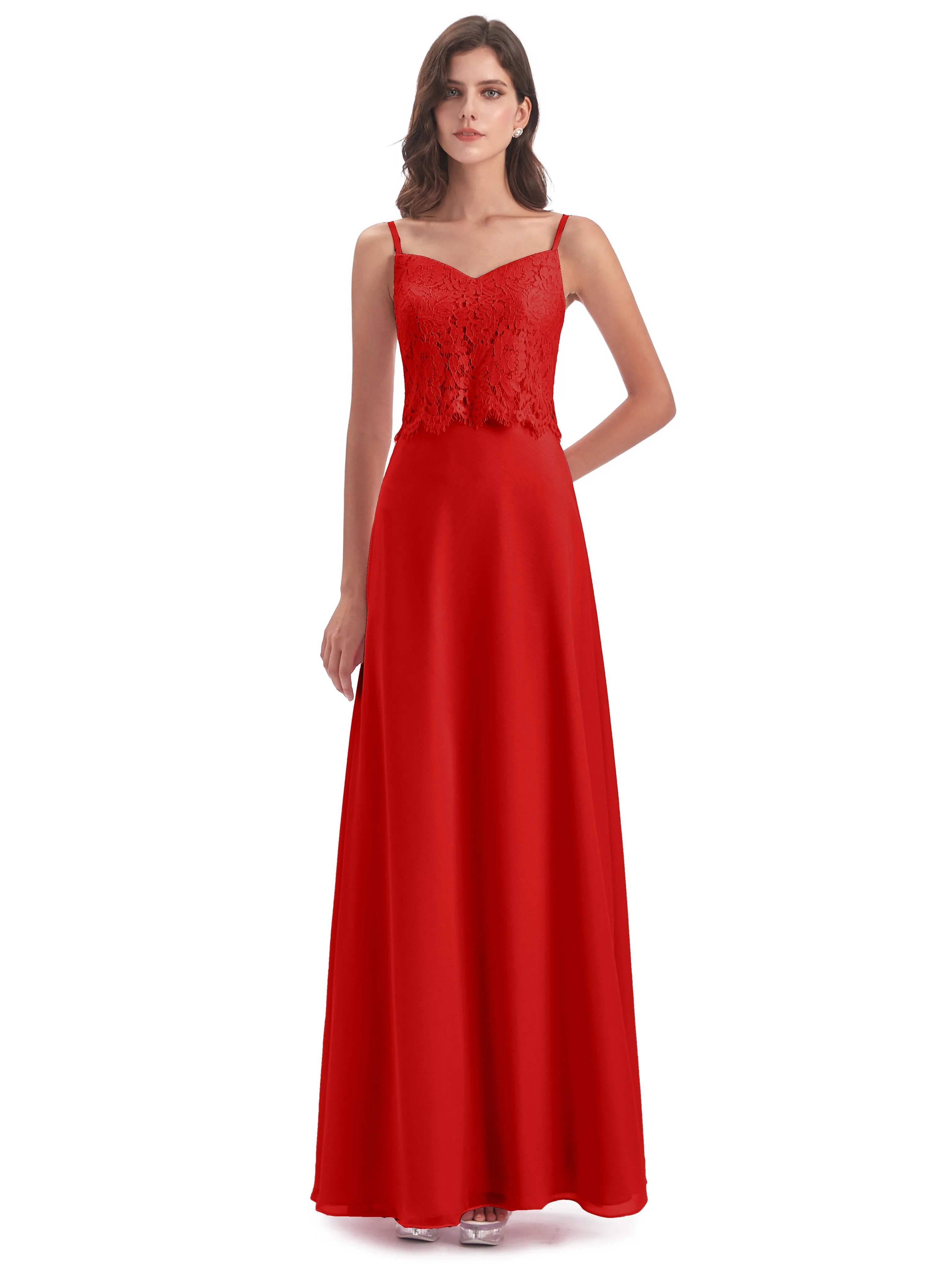 Jessica Elegant Spaghetti Straps Long Bridesmaid Dresses