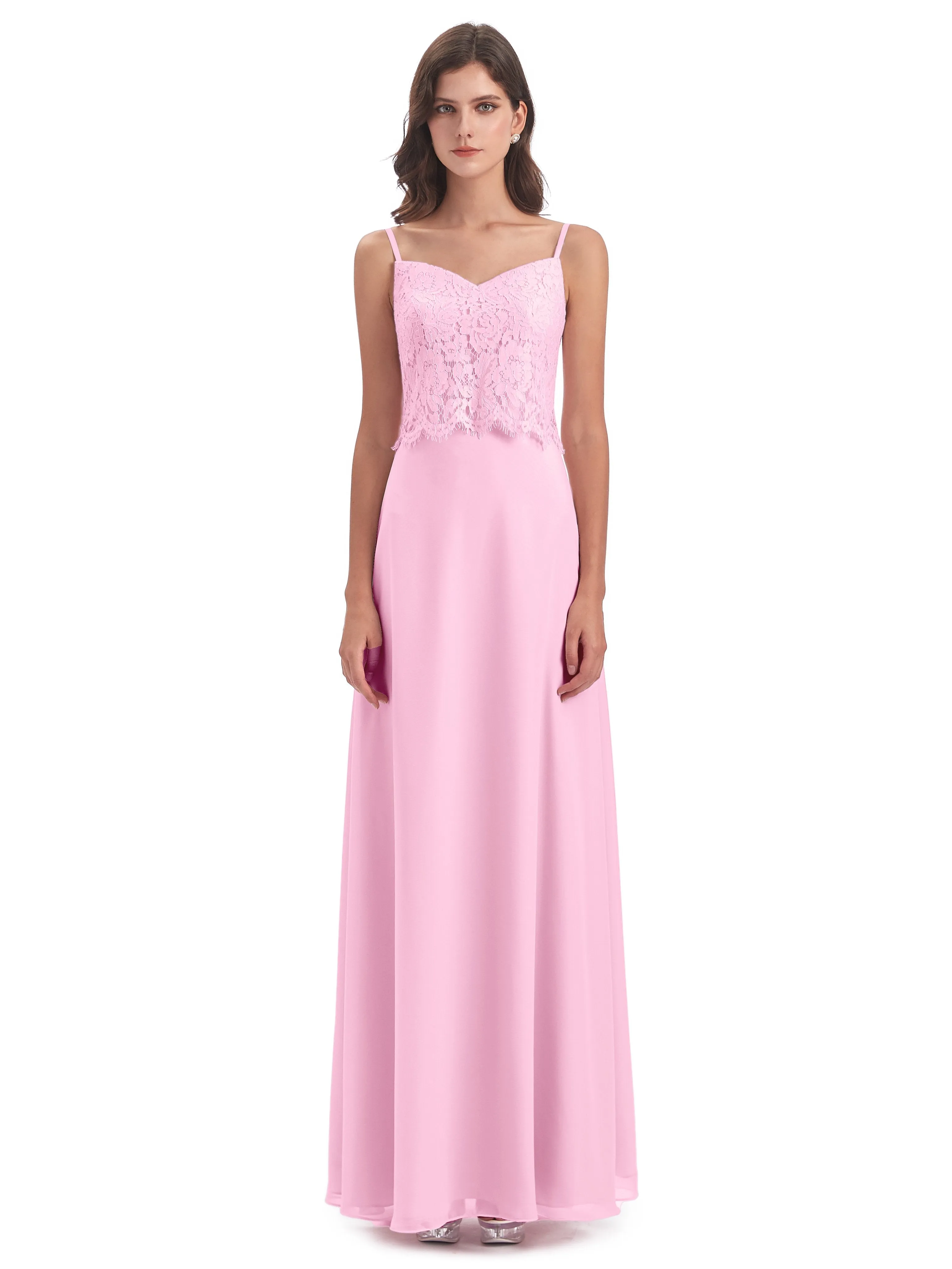 Jessica Elegant Spaghetti Straps Long Bridesmaid Dresses