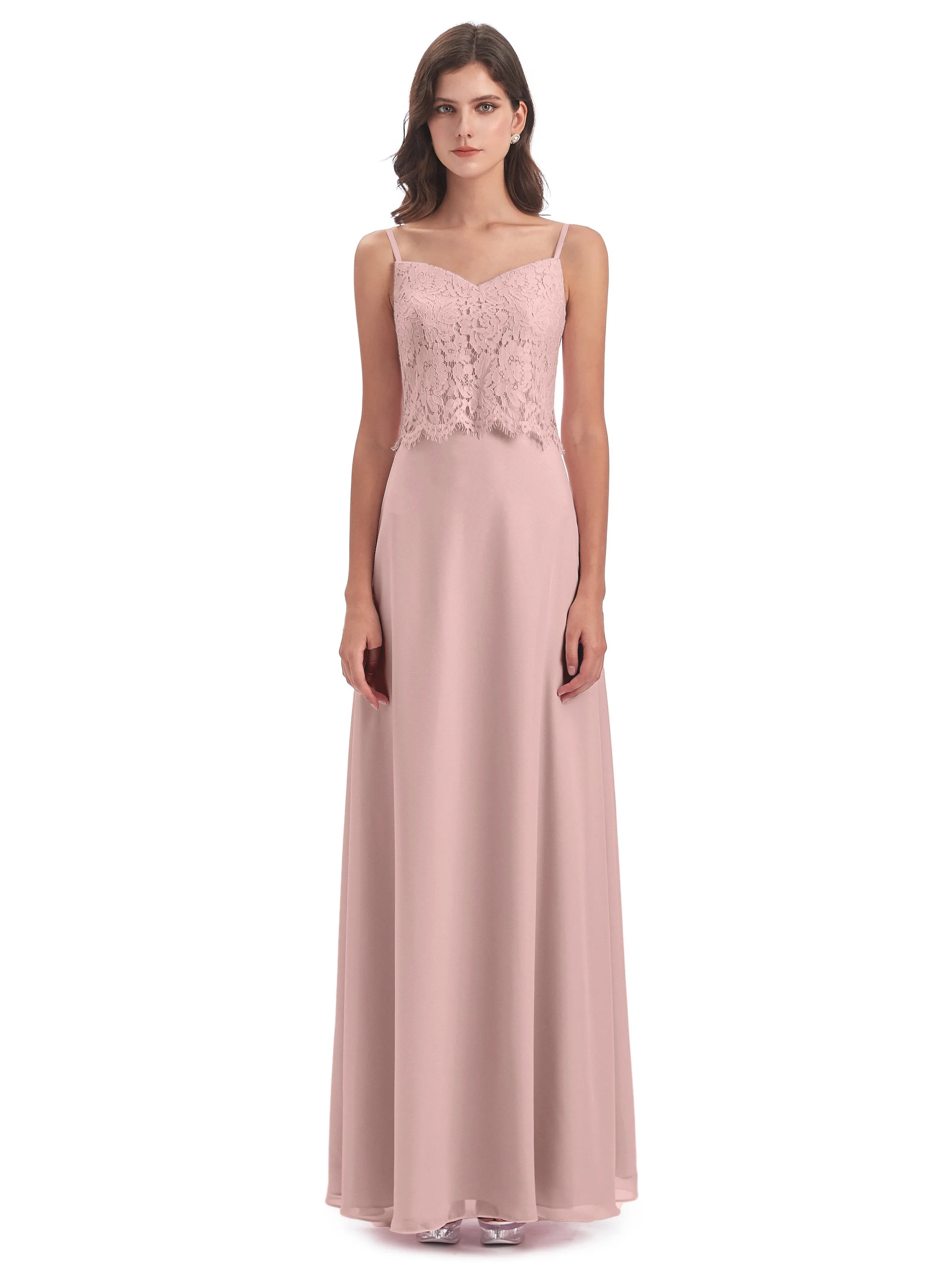 Jessica Elegant Spaghetti Straps Long Bridesmaid Dresses