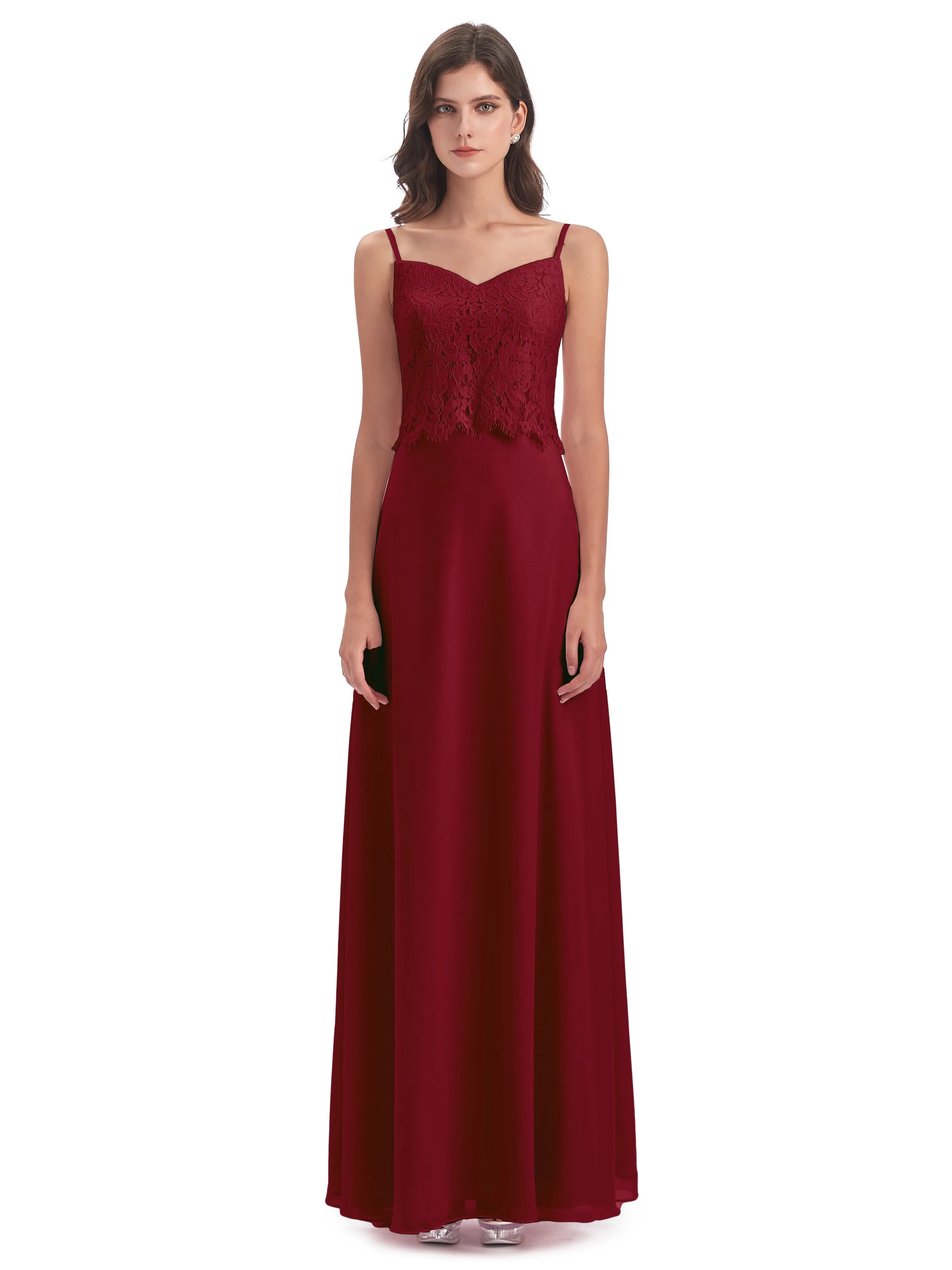 Jessica Elegant Spaghetti Straps Long Bridesmaid Dresses