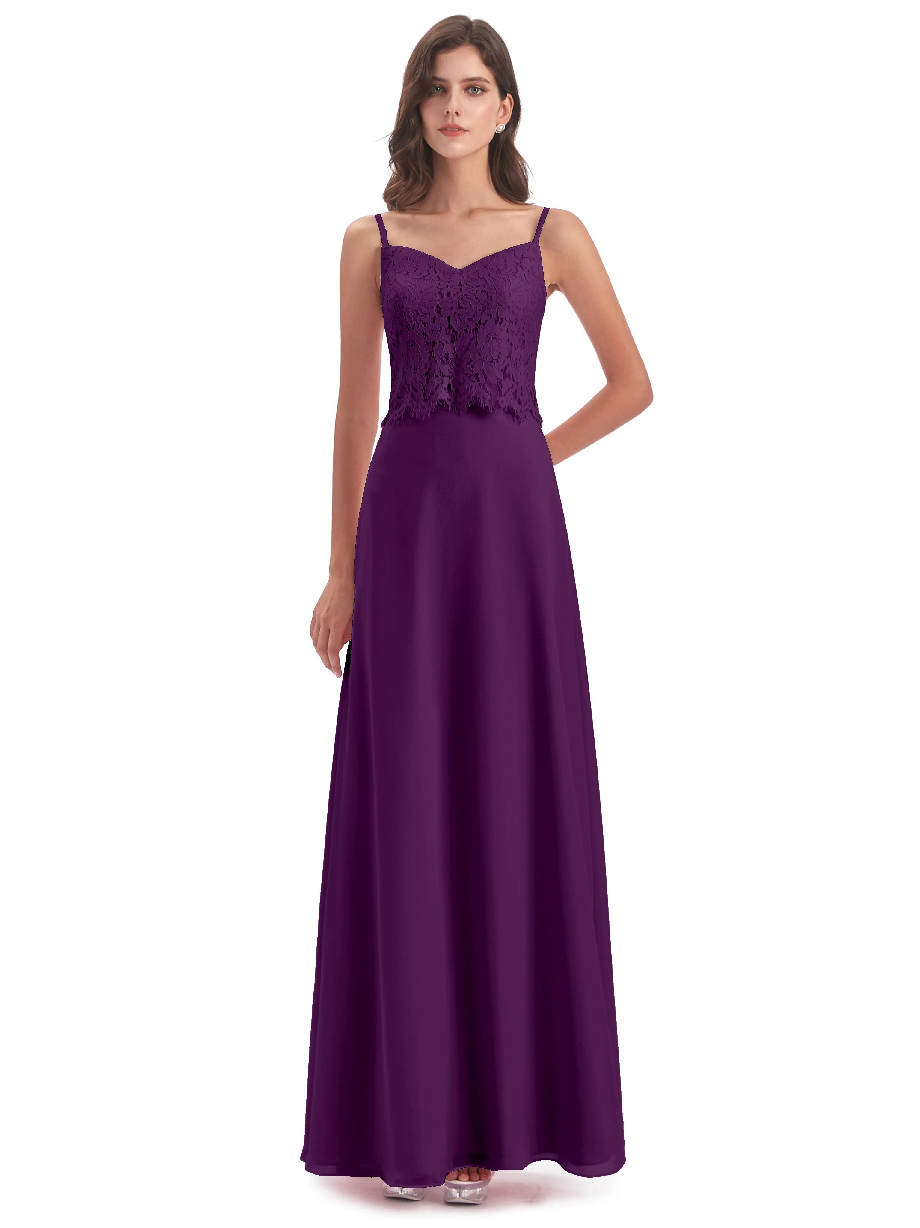 Jessica Elegant Spaghetti Straps Long Bridesmaid Dresses