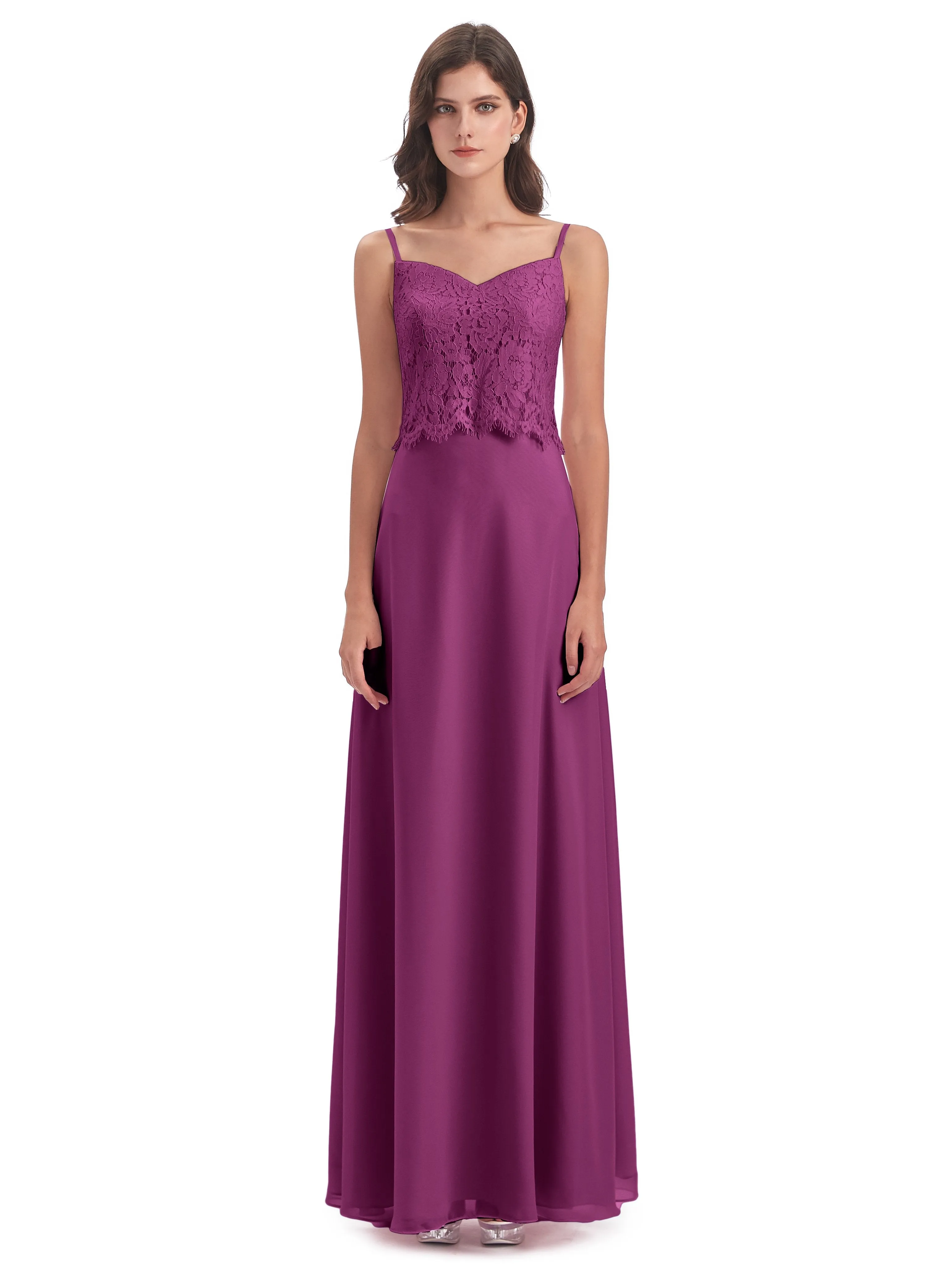 Jessica Elegant Spaghetti Straps Long Bridesmaid Dresses