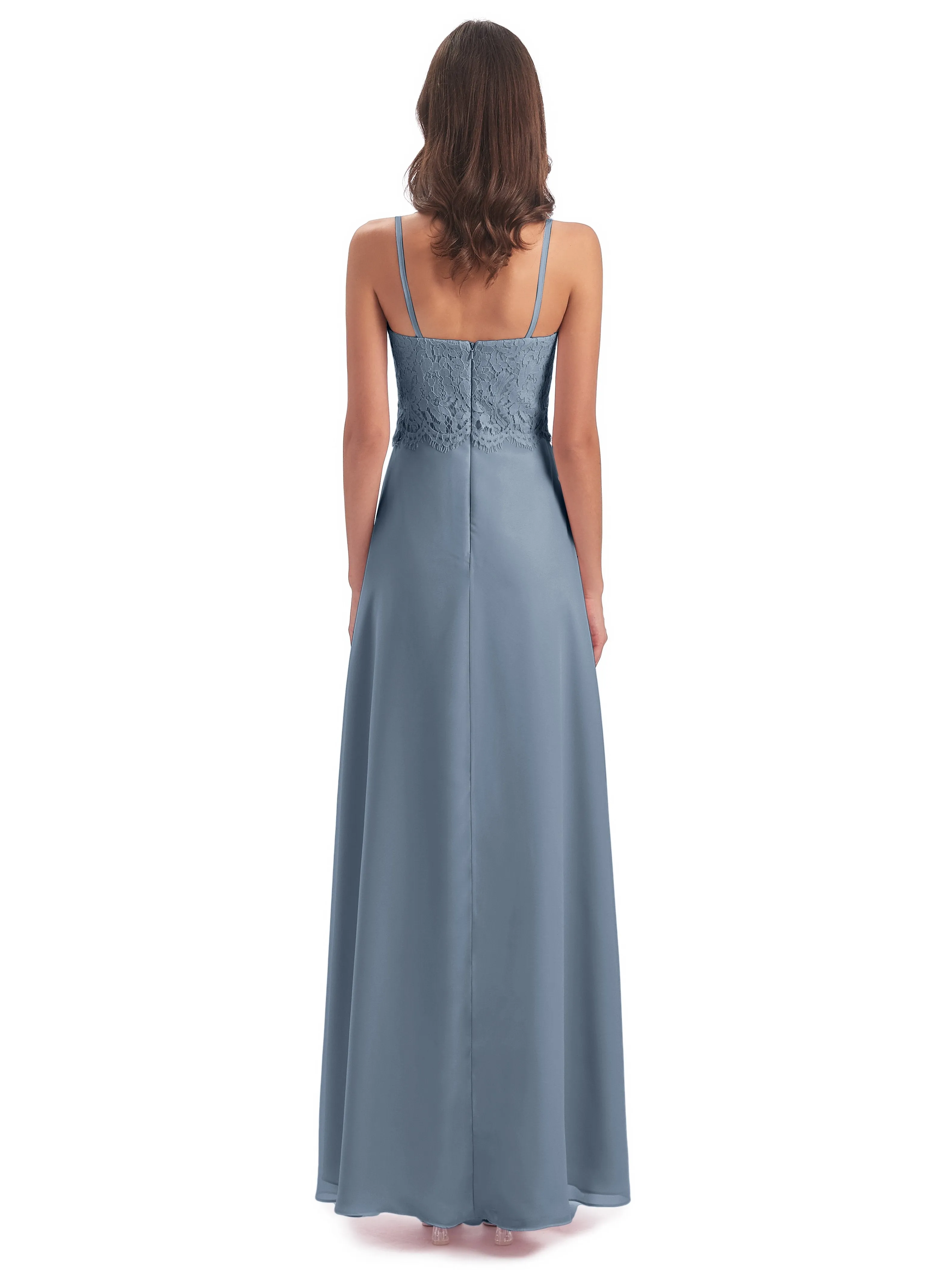 Jessica Elegant Spaghetti Straps Long Bridesmaid Dresses