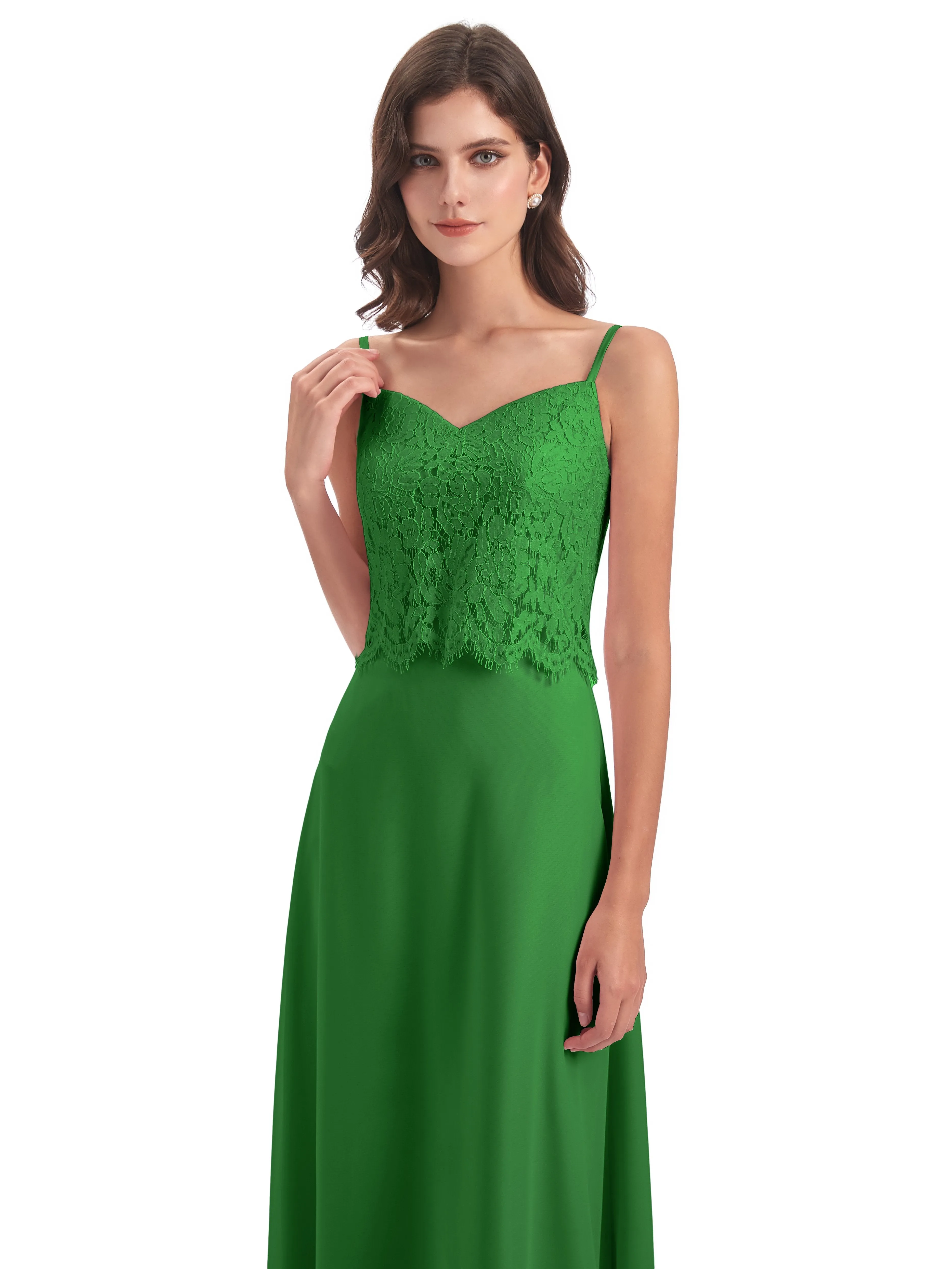 Jessica Elegant Spaghetti Straps Long Bridesmaid Dresses