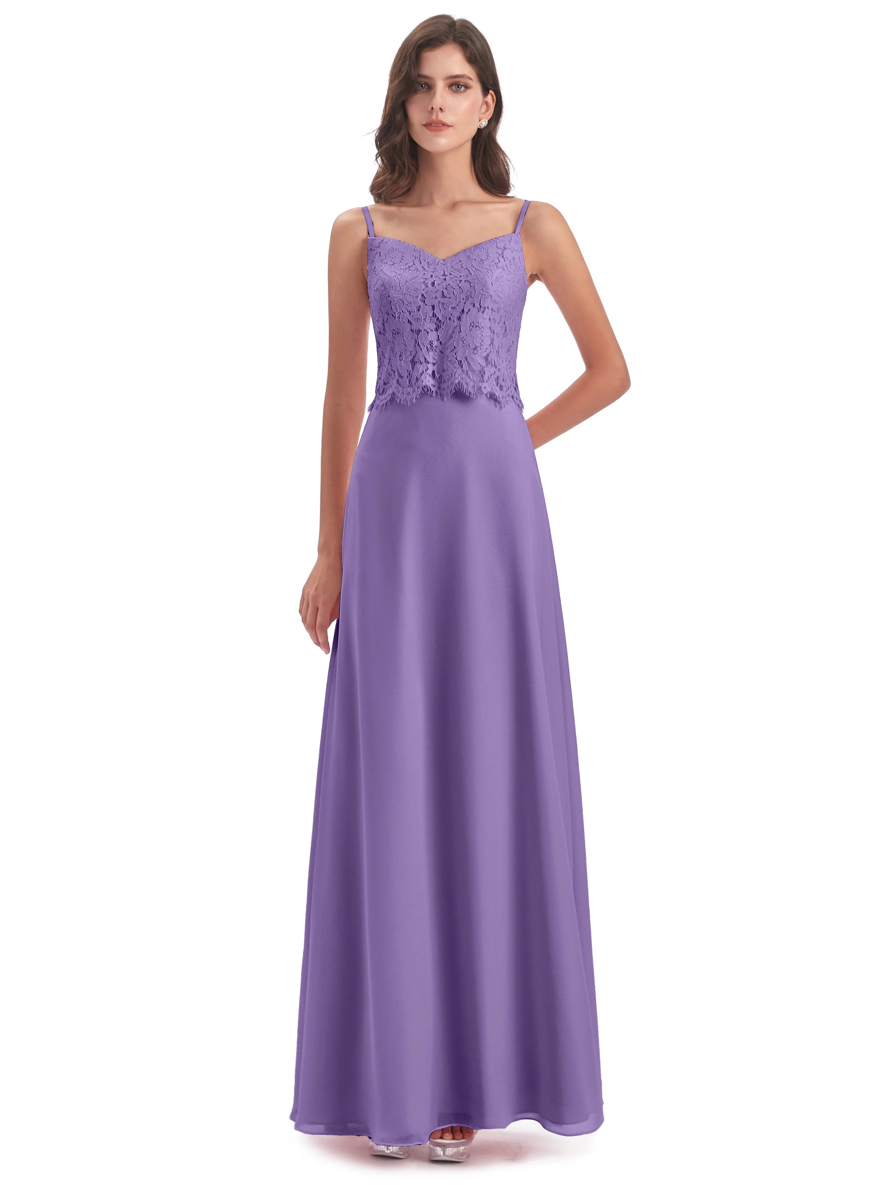 Jessica Elegant Spaghetti Straps Long Bridesmaid Dresses