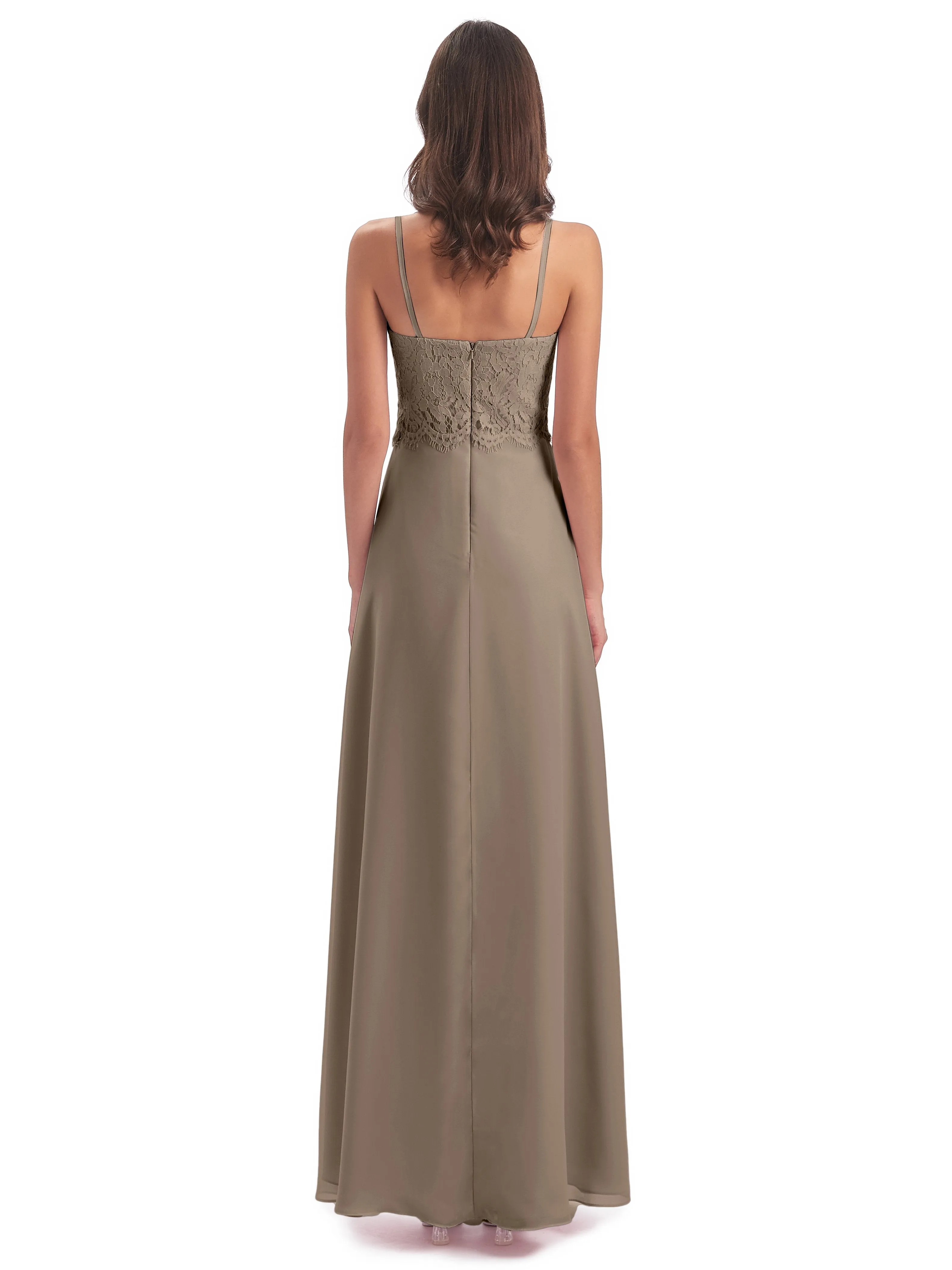 Jessica Elegant Spaghetti Straps Long Bridesmaid Dresses