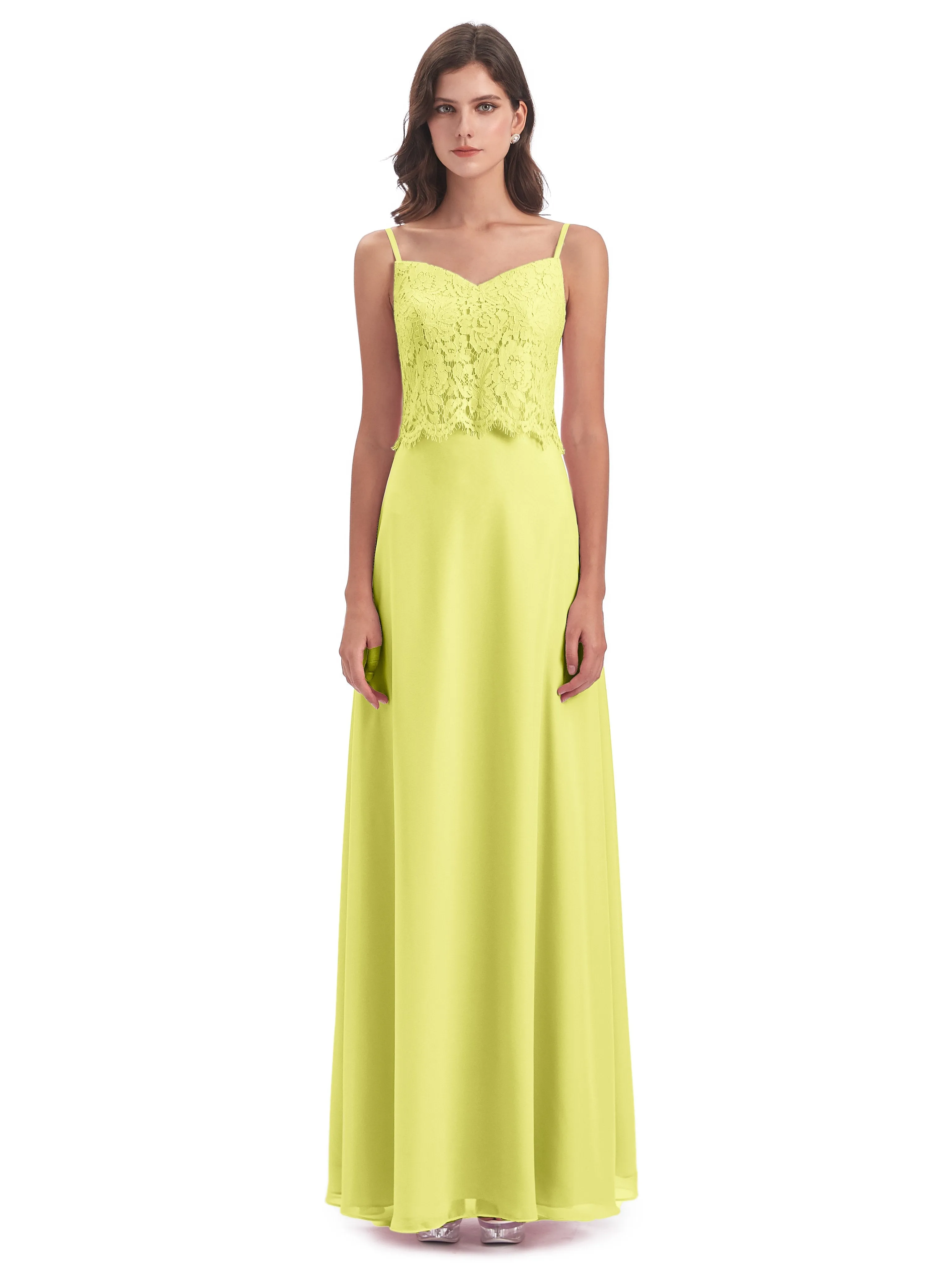 Jessica Elegant Spaghetti Straps Long Bridesmaid Dresses