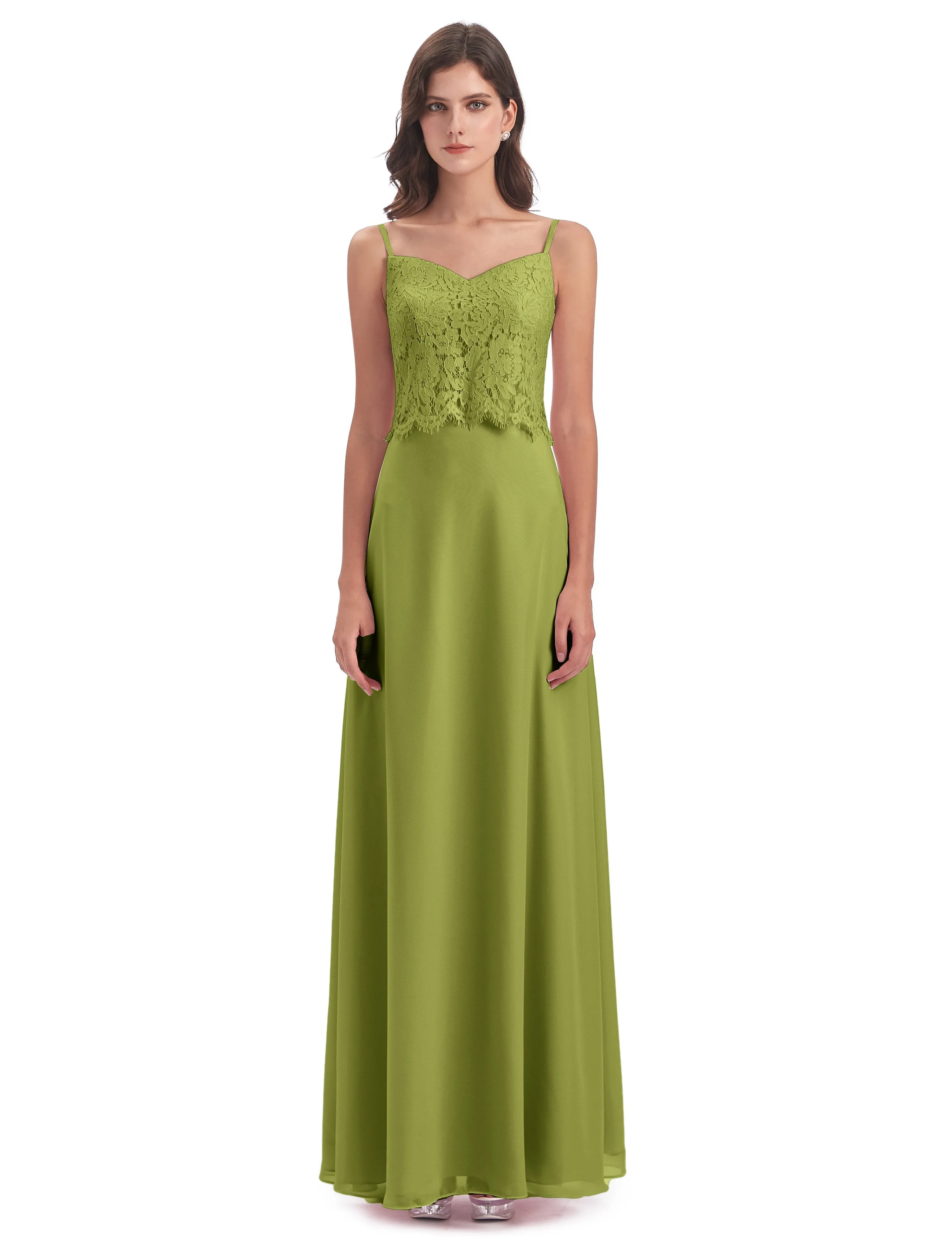 Jessica Elegant Spaghetti Straps Long Bridesmaid Dresses