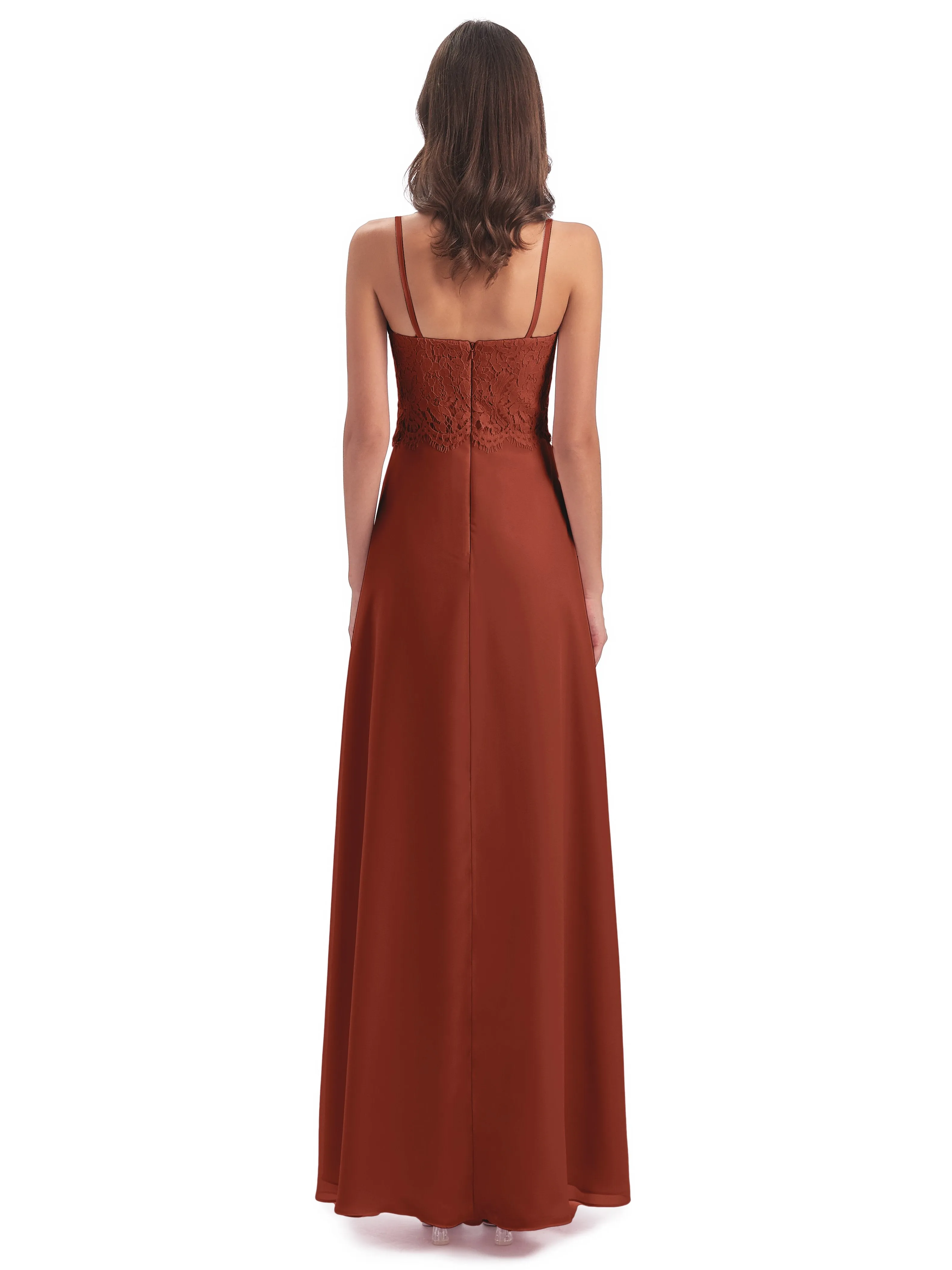 Jessica Elegant Spaghetti Straps Long Bridesmaid Dresses