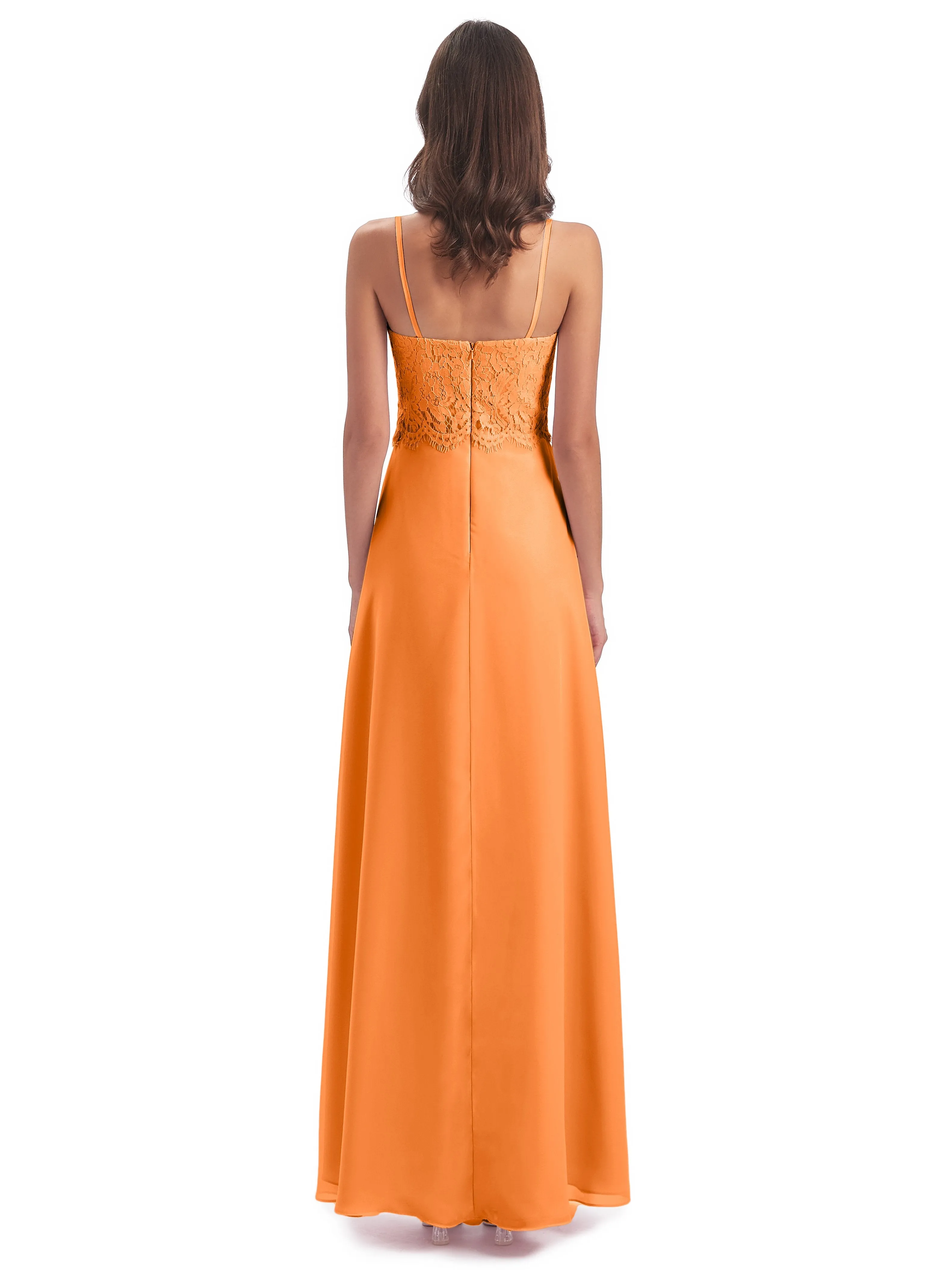 Jessica Elegant Spaghetti Straps Long Bridesmaid Dresses