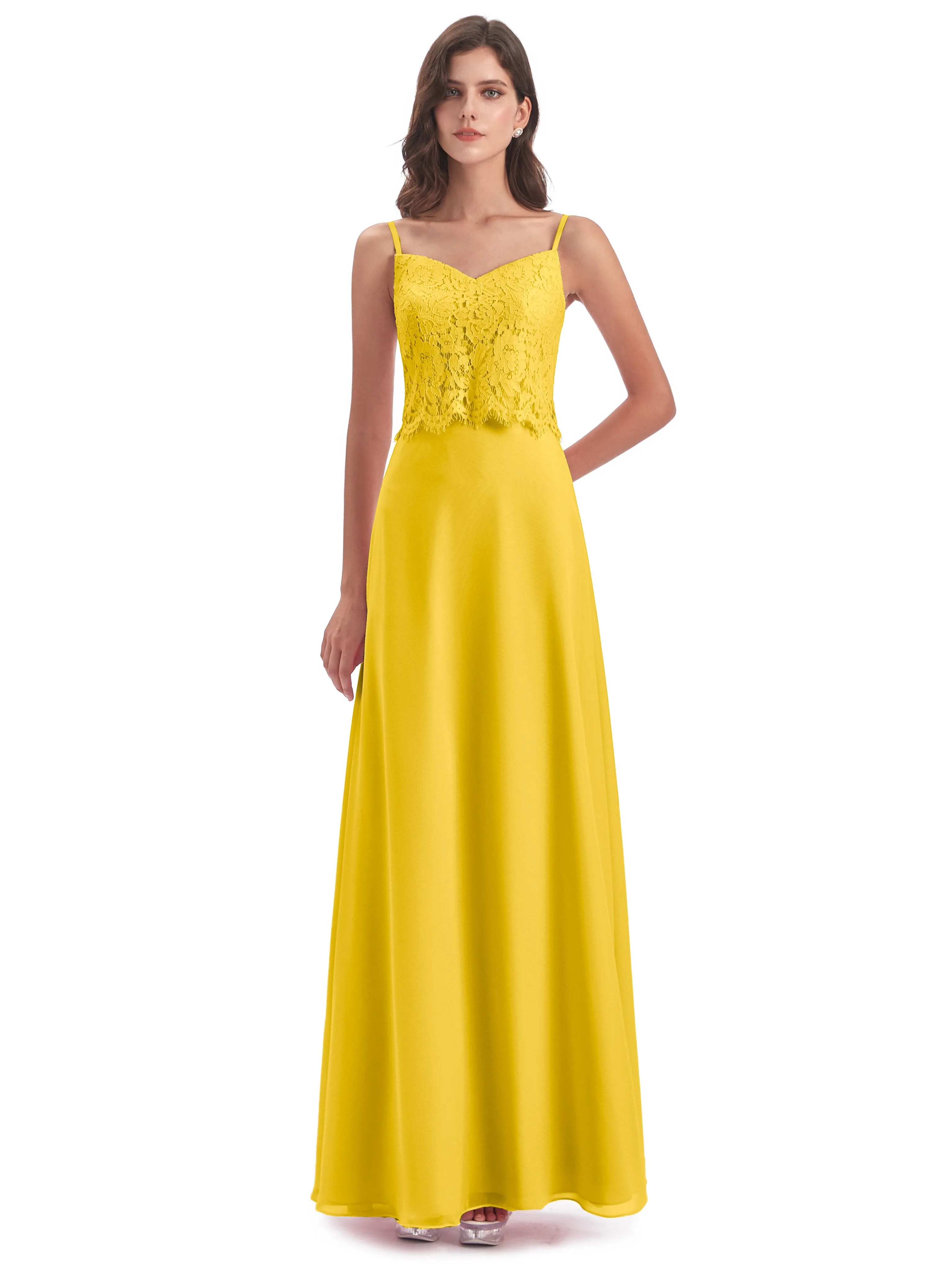 Jessica Elegant Spaghetti Straps Long Bridesmaid Dresses