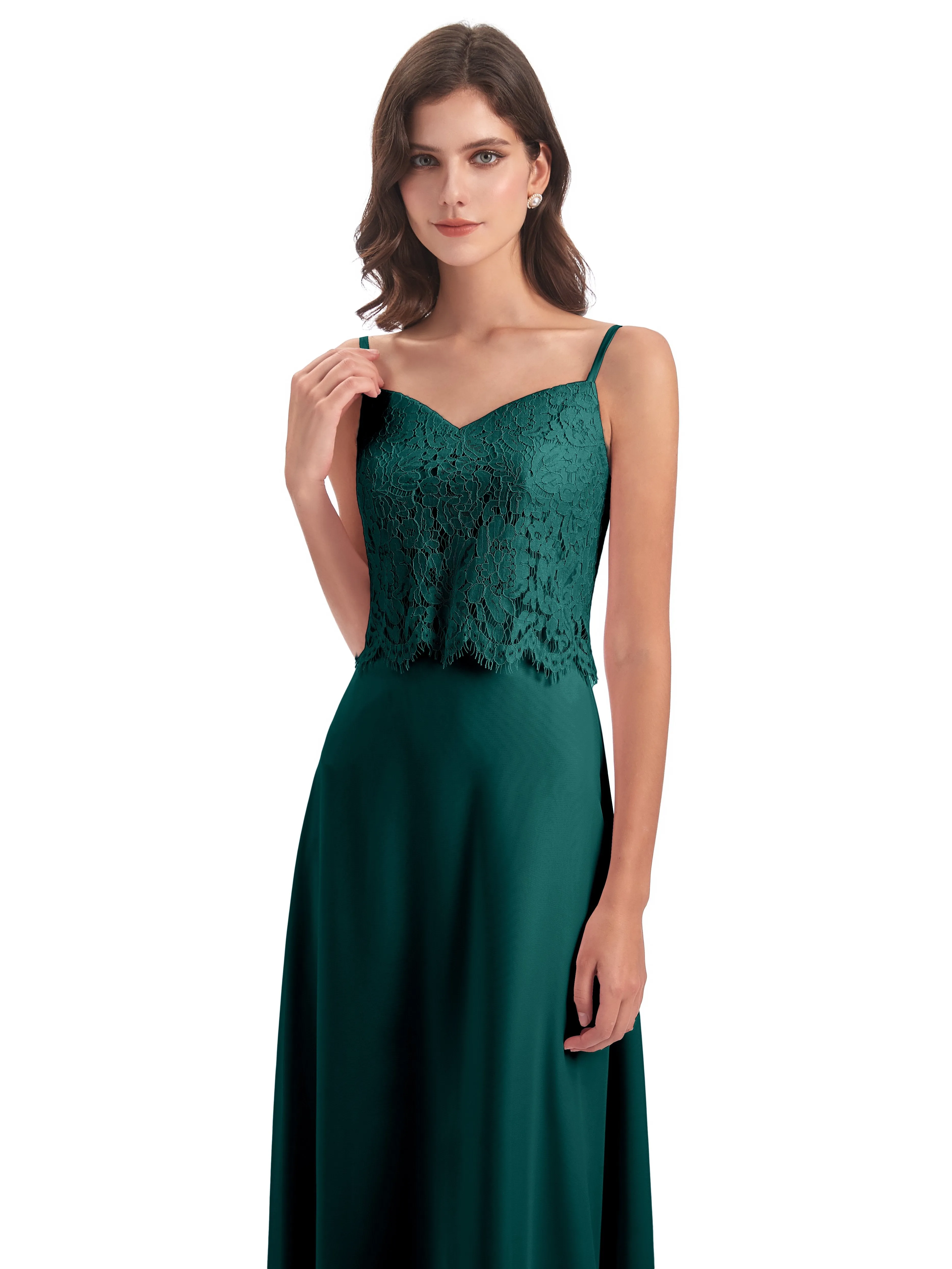 Jessica Elegant Spaghetti Straps Long Bridesmaid Dresses