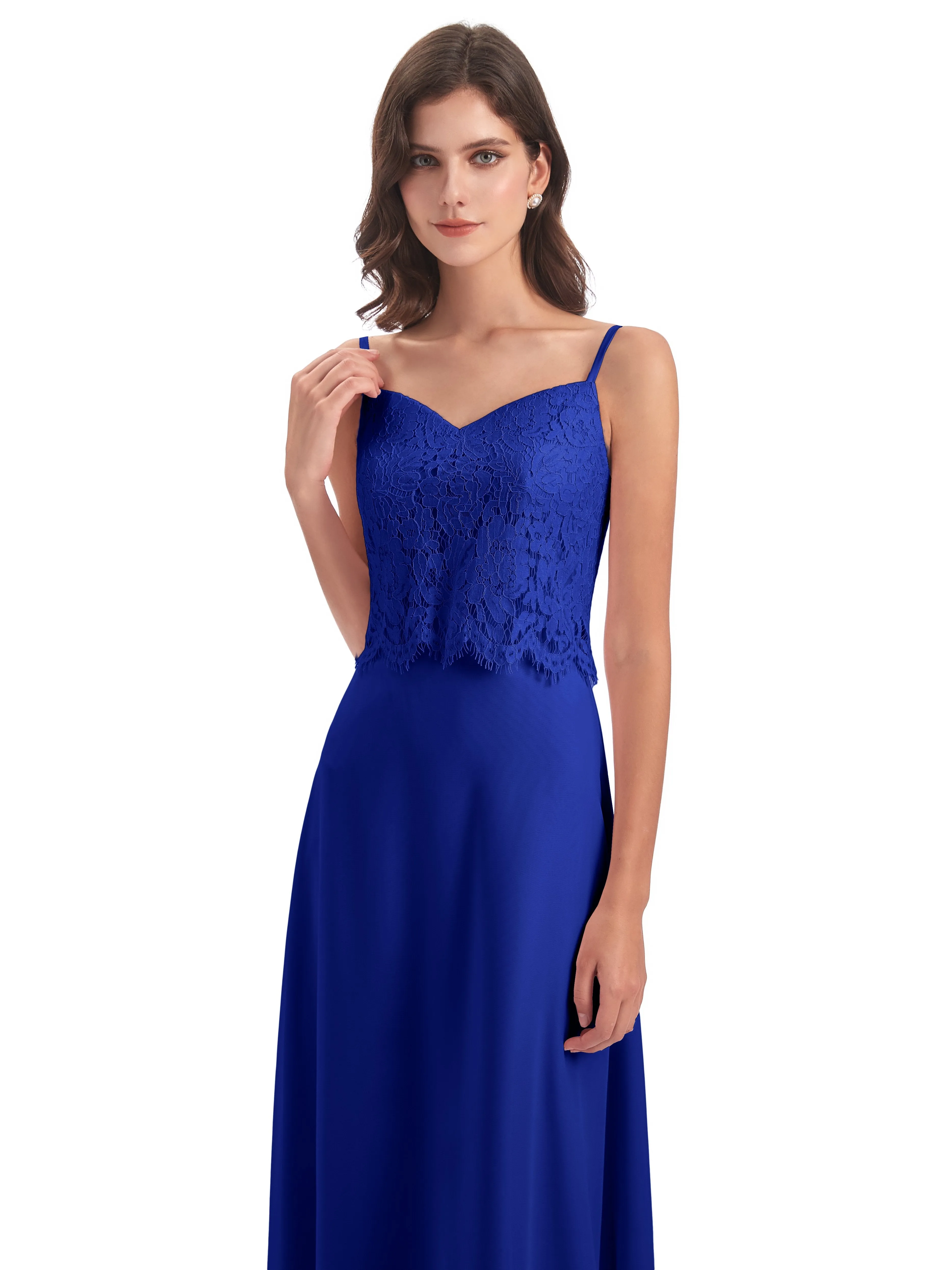 Jessica Elegant Spaghetti Straps Long Bridesmaid Dresses