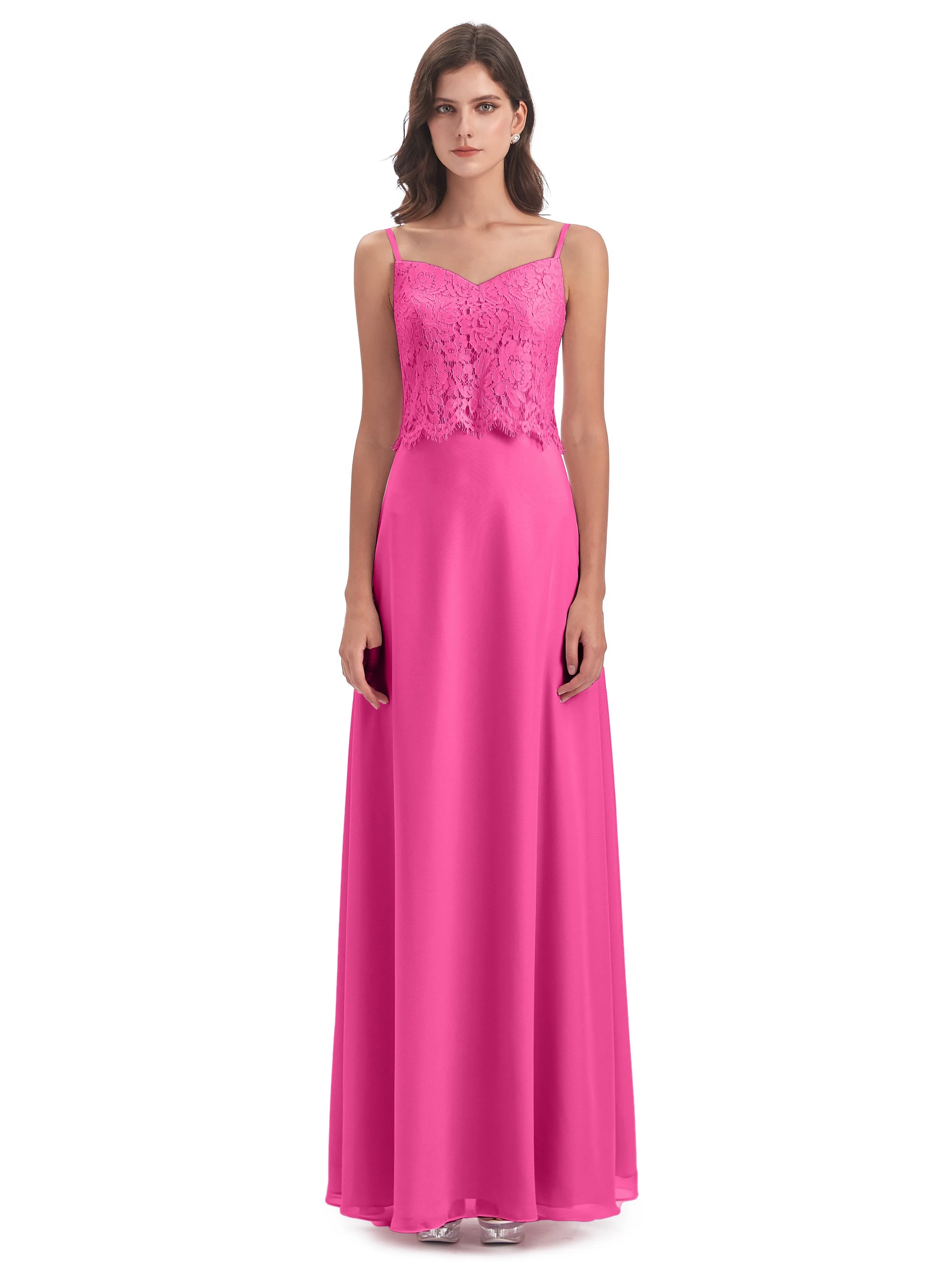 Jessica Elegant Spaghetti Straps Long Bridesmaid Dresses