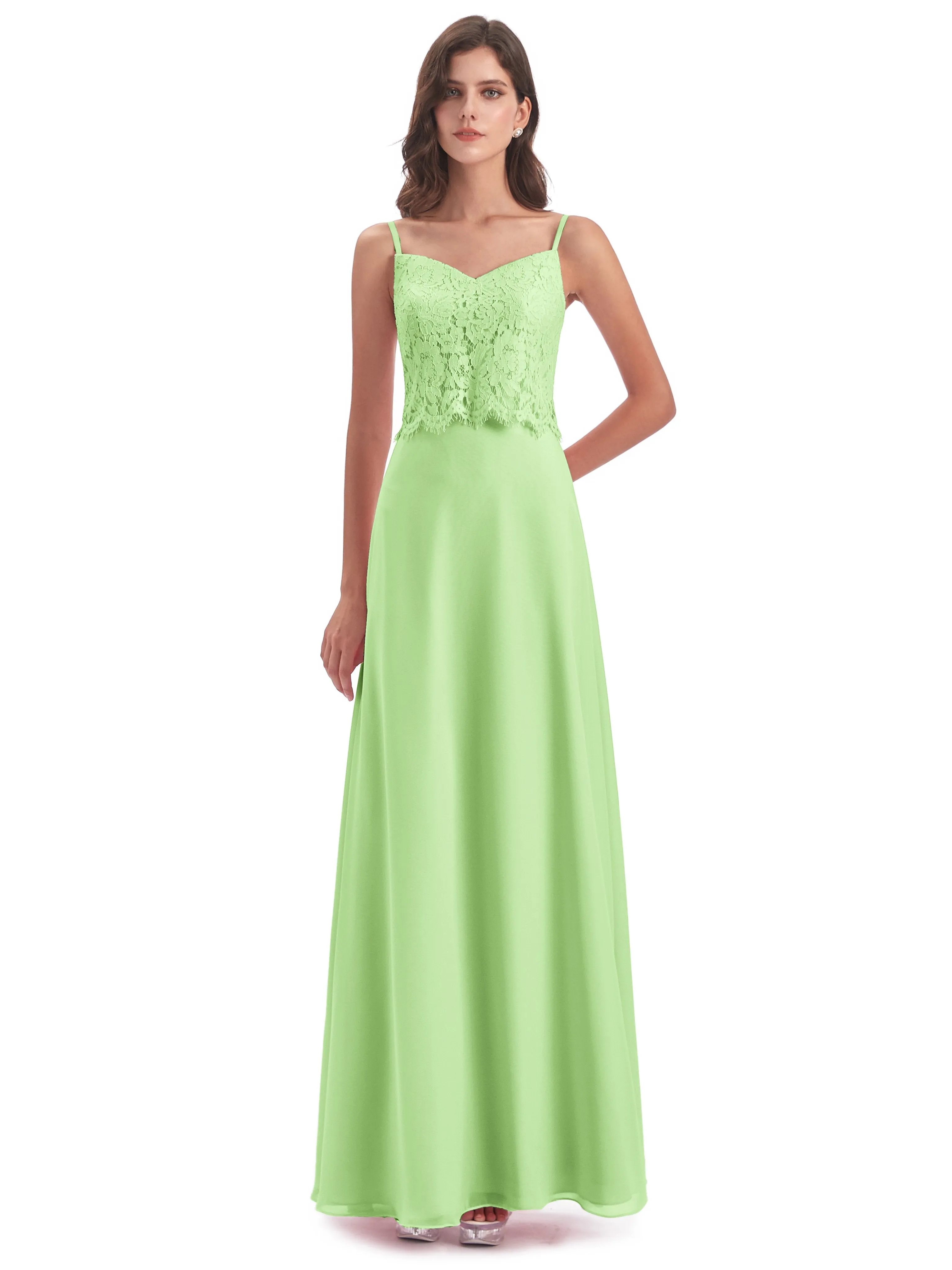 Jessica Elegant Spaghetti Straps Long Bridesmaid Dresses