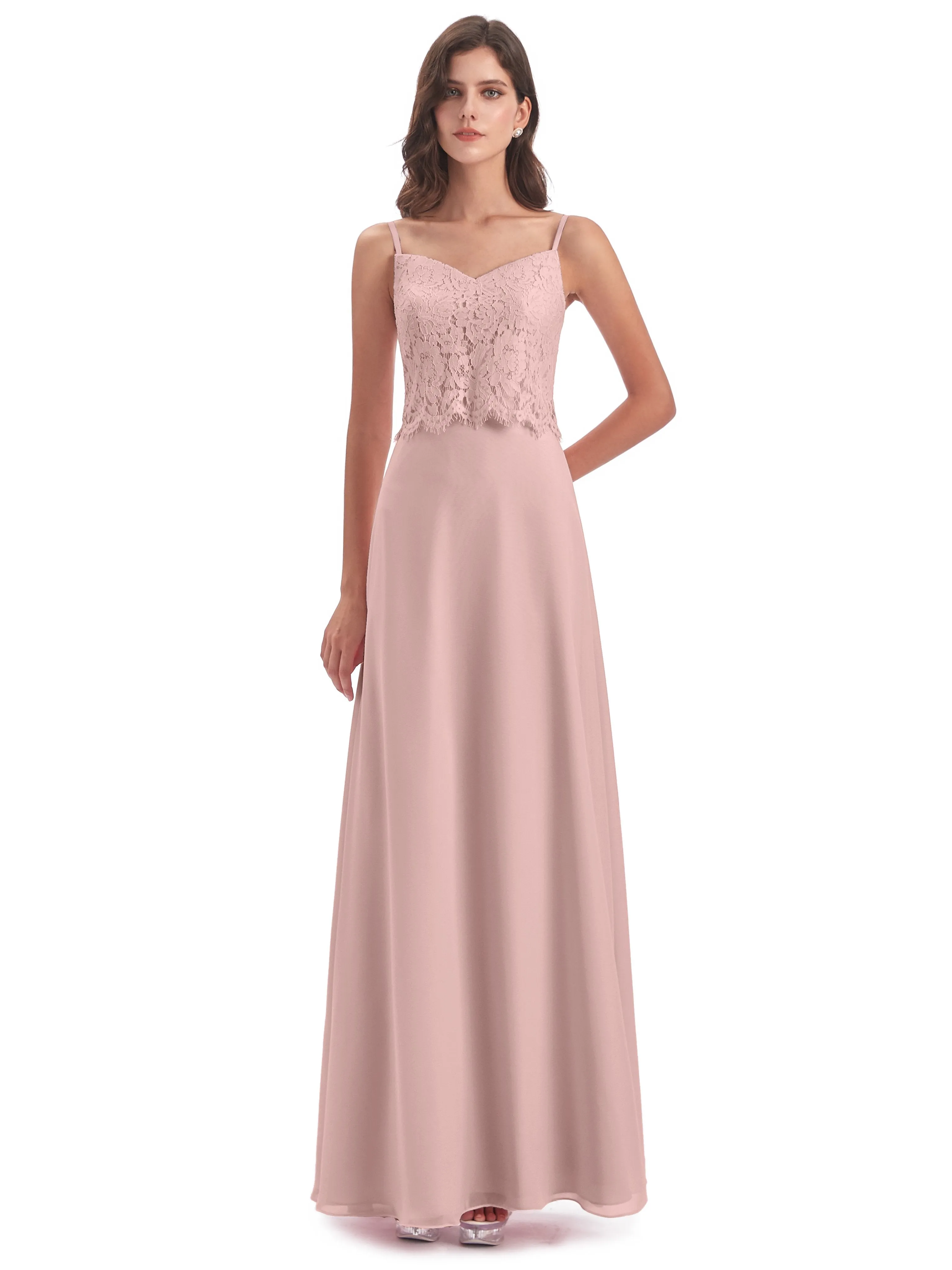 Jessica Elegant Spaghetti Straps Long Bridesmaid Dresses