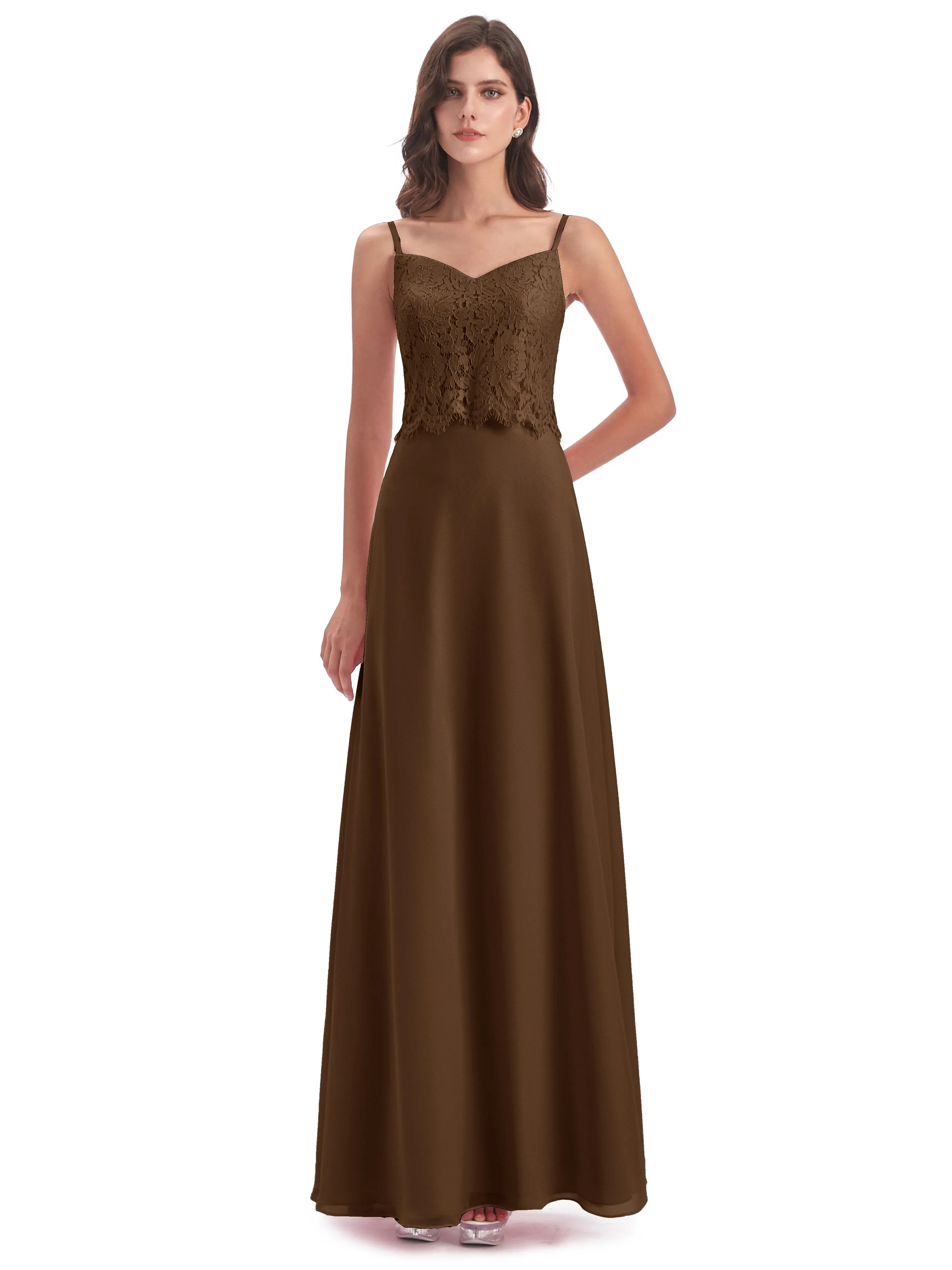 Jessica Elegant Spaghetti Straps Long Bridesmaid Dresses