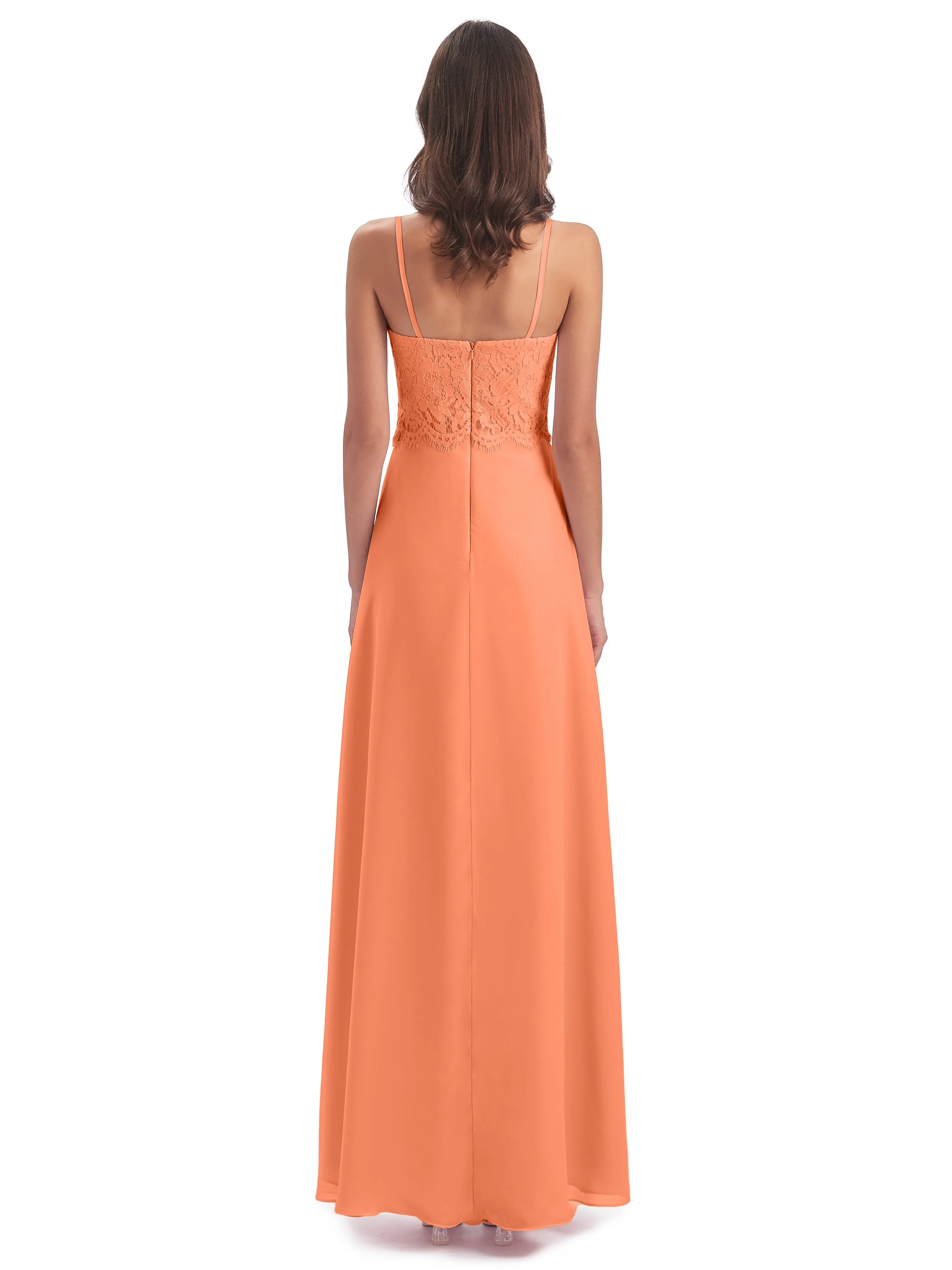 Jessica Elegant Spaghetti Straps Long Bridesmaid Dresses