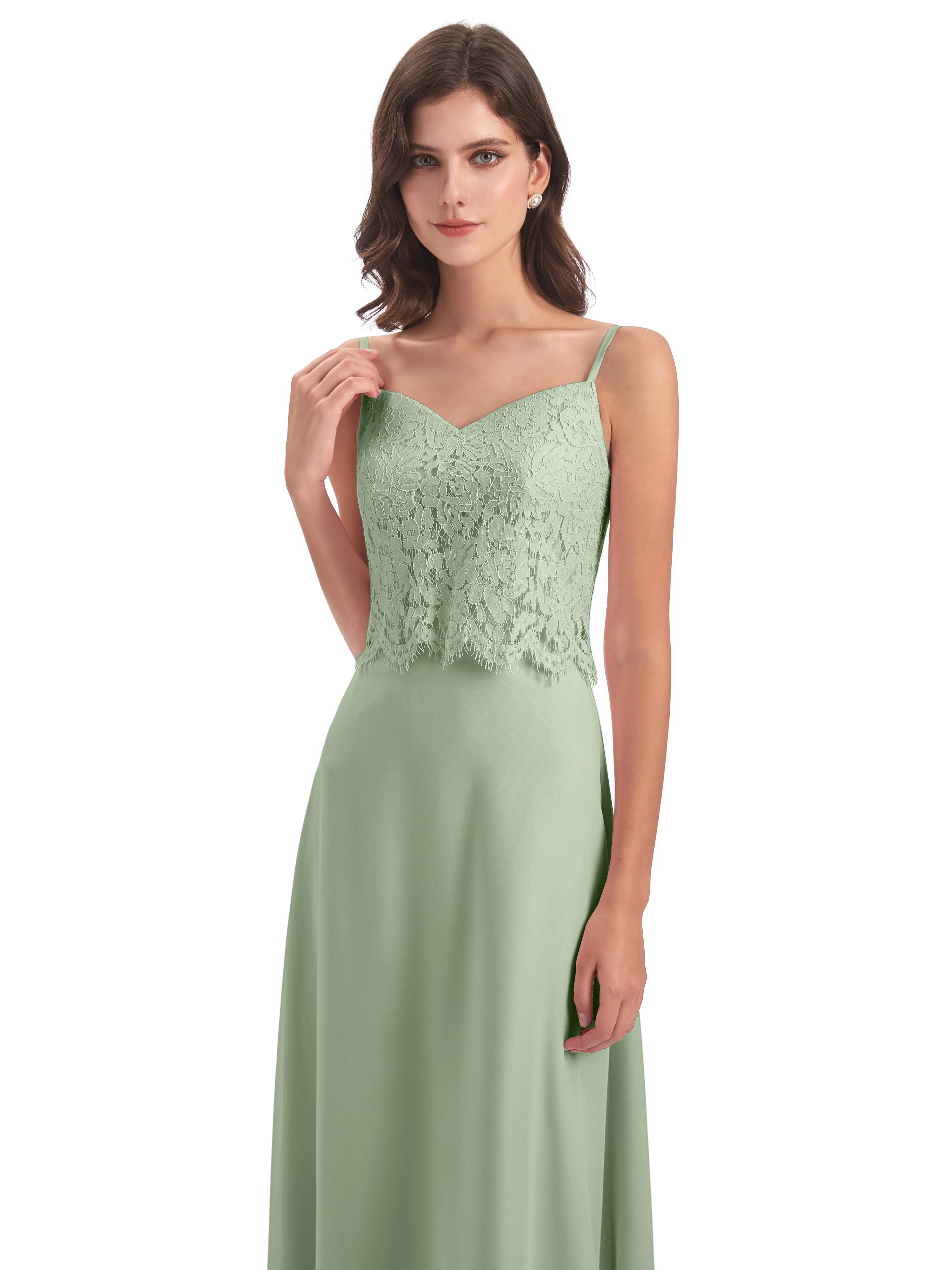 Jessica Elegant Spaghetti Straps Long Bridesmaid Dresses