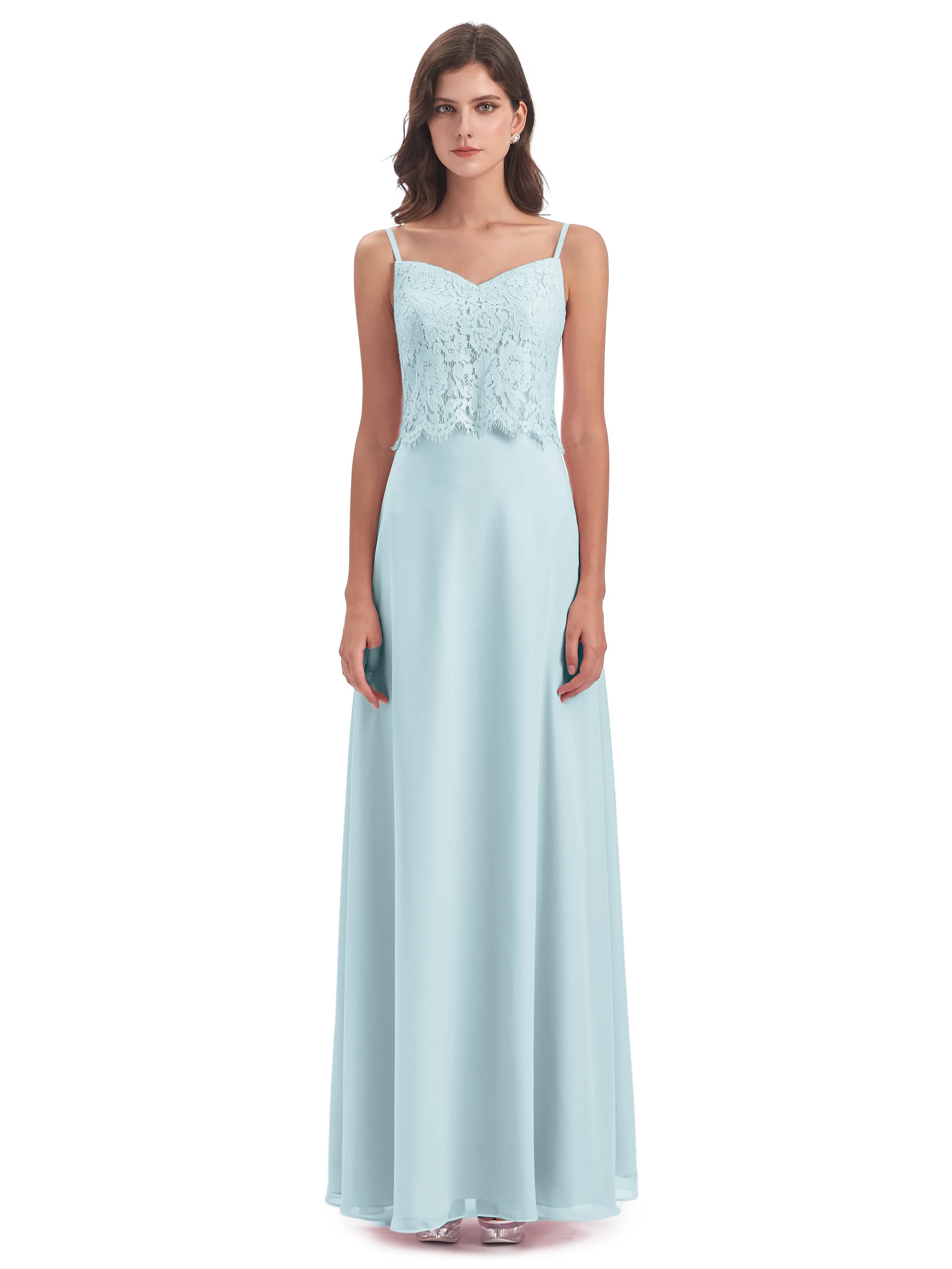 Jessica Elegant Spaghetti Straps Long Bridesmaid Dresses