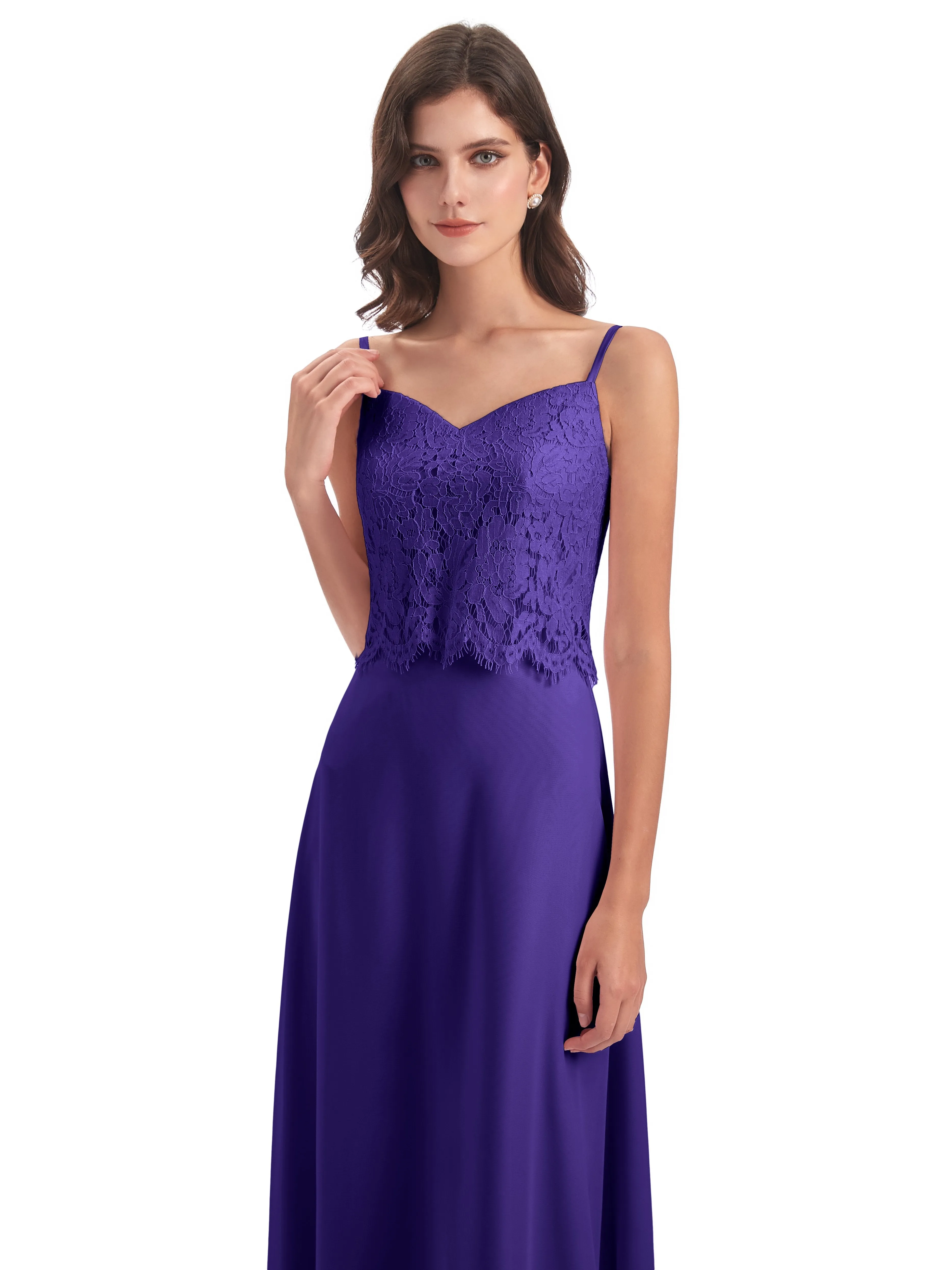 Jessica Elegant Spaghetti Straps Long Bridesmaid Dresses