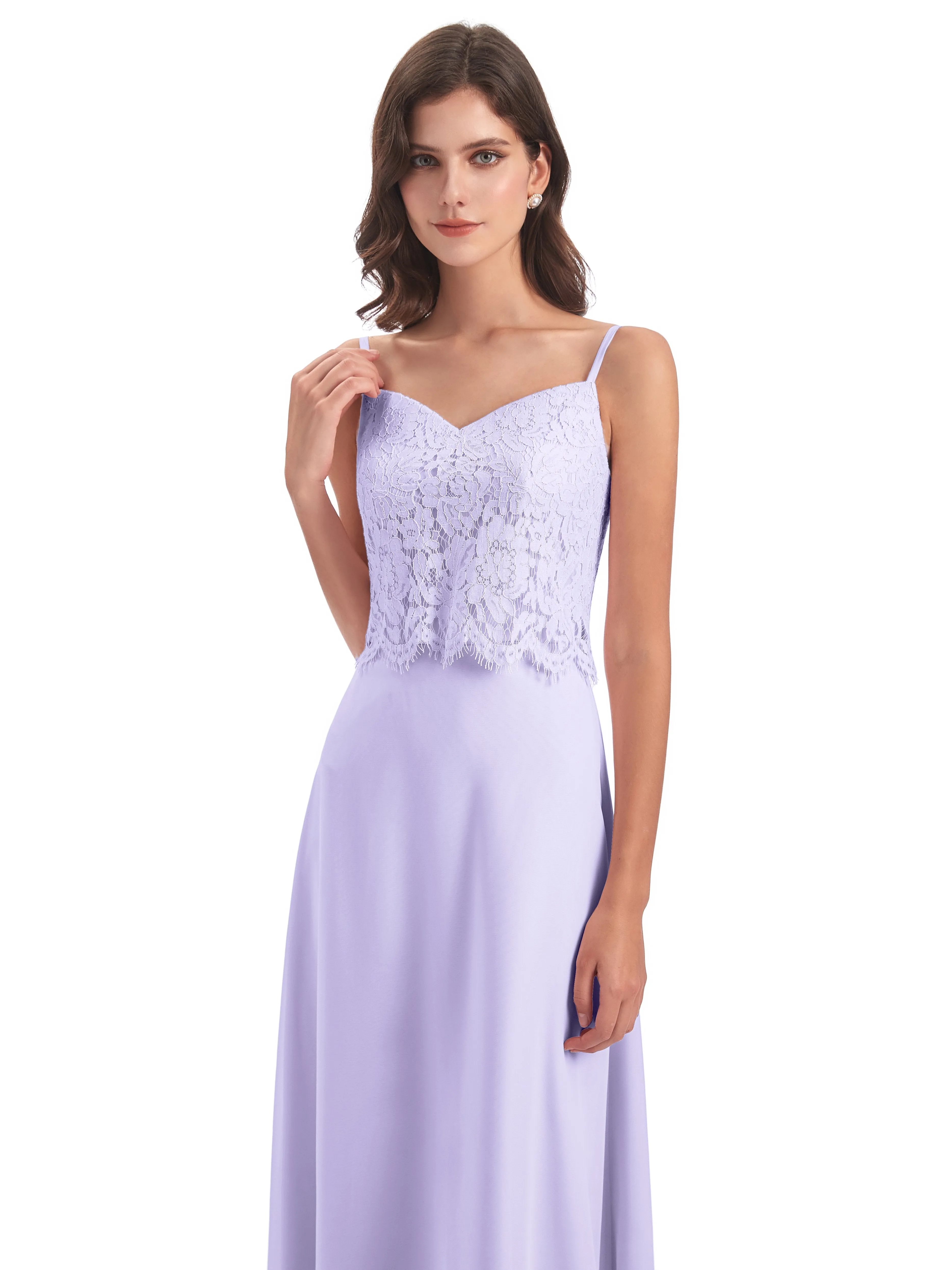 Jessica Elegant Spaghetti Straps Long Bridesmaid Dresses