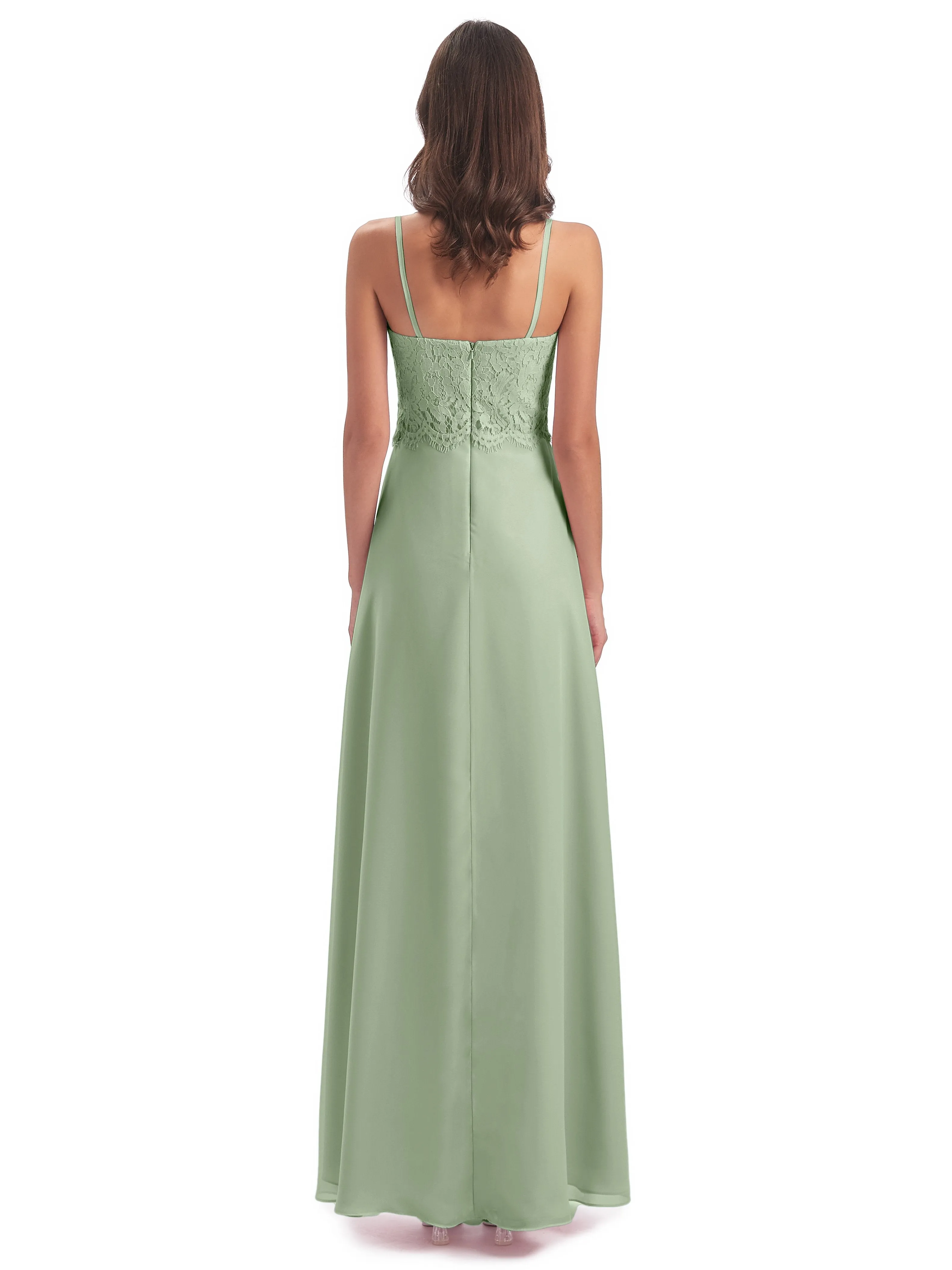 Jessica Elegant Spaghetti Straps Long Bridesmaid Dresses