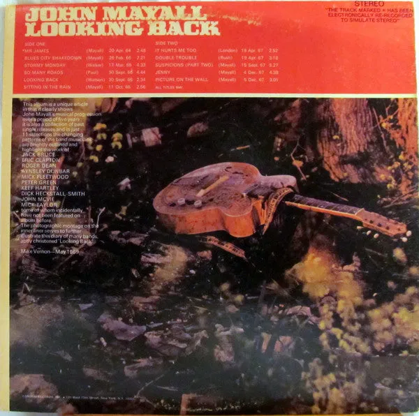 John Mayall - Looking Back (LP, Comp, Pit) (VG )