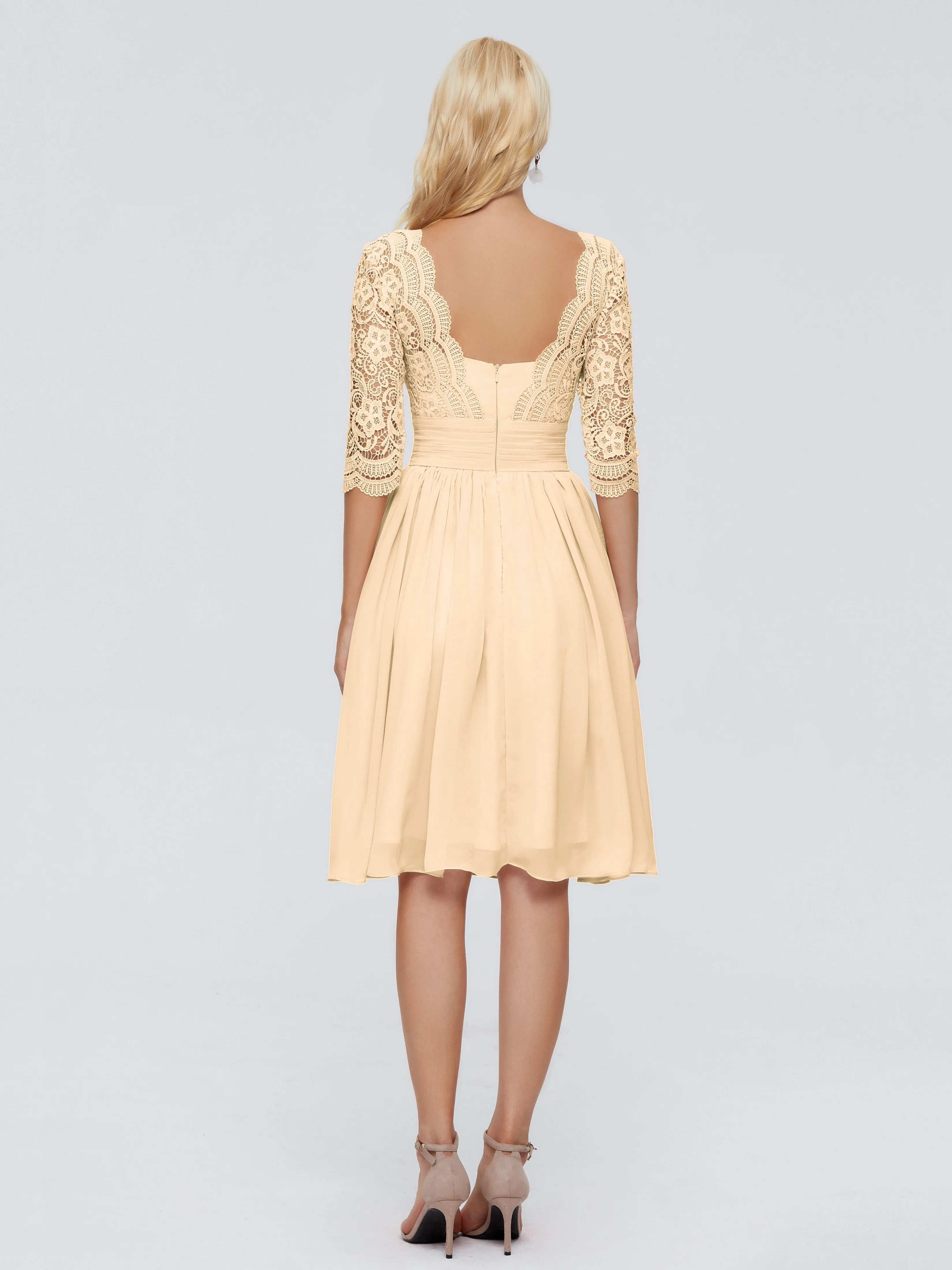 Jordyn Elegant V-neck Chiffon Mother of the Bride Dress With Lace