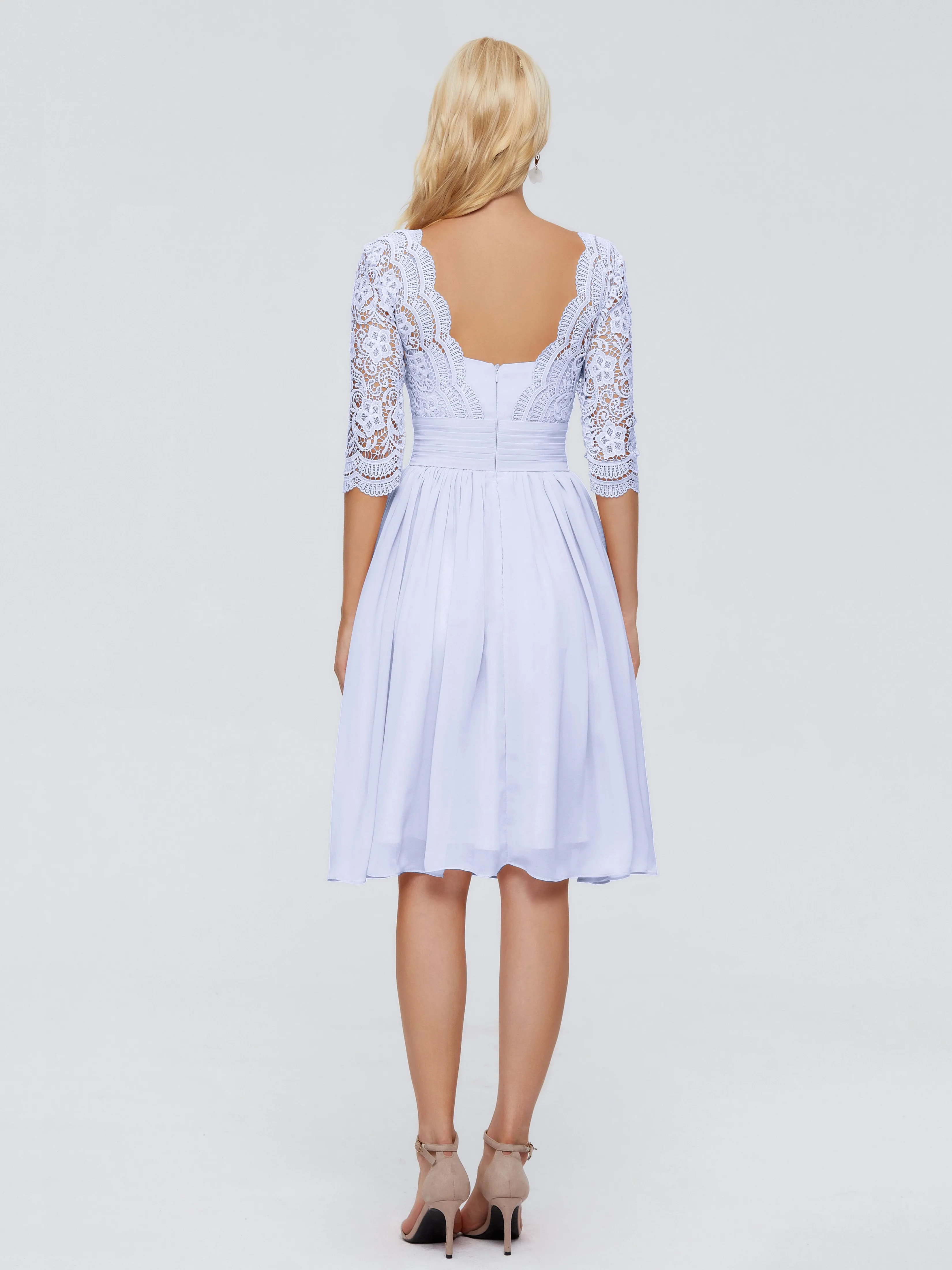 Jordyn Elegant V-neck Chiffon Mother of the Bride Dress With Lace