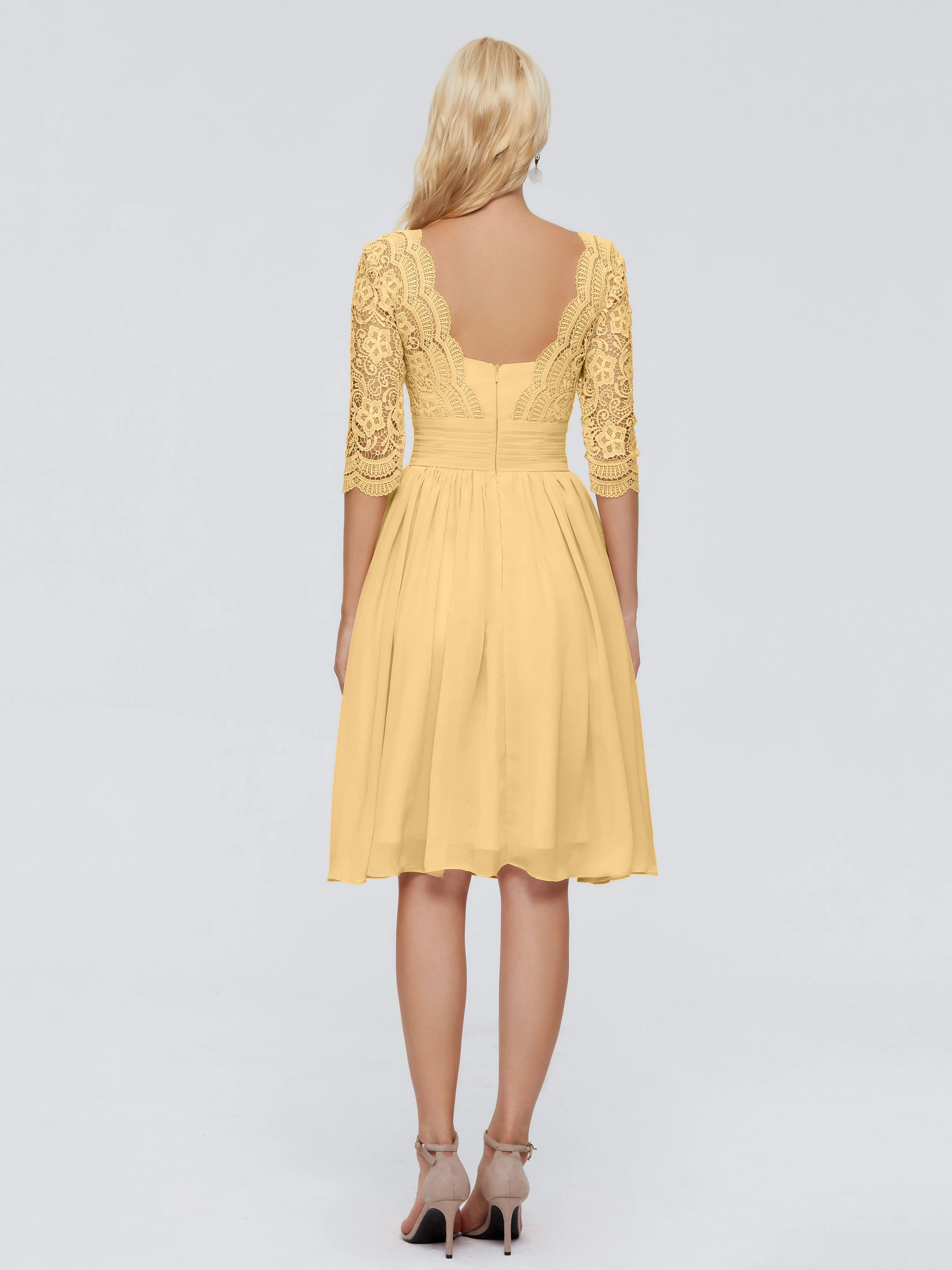 Jordyn Elegant V-neck Chiffon Mother of the Bride Dress With Lace