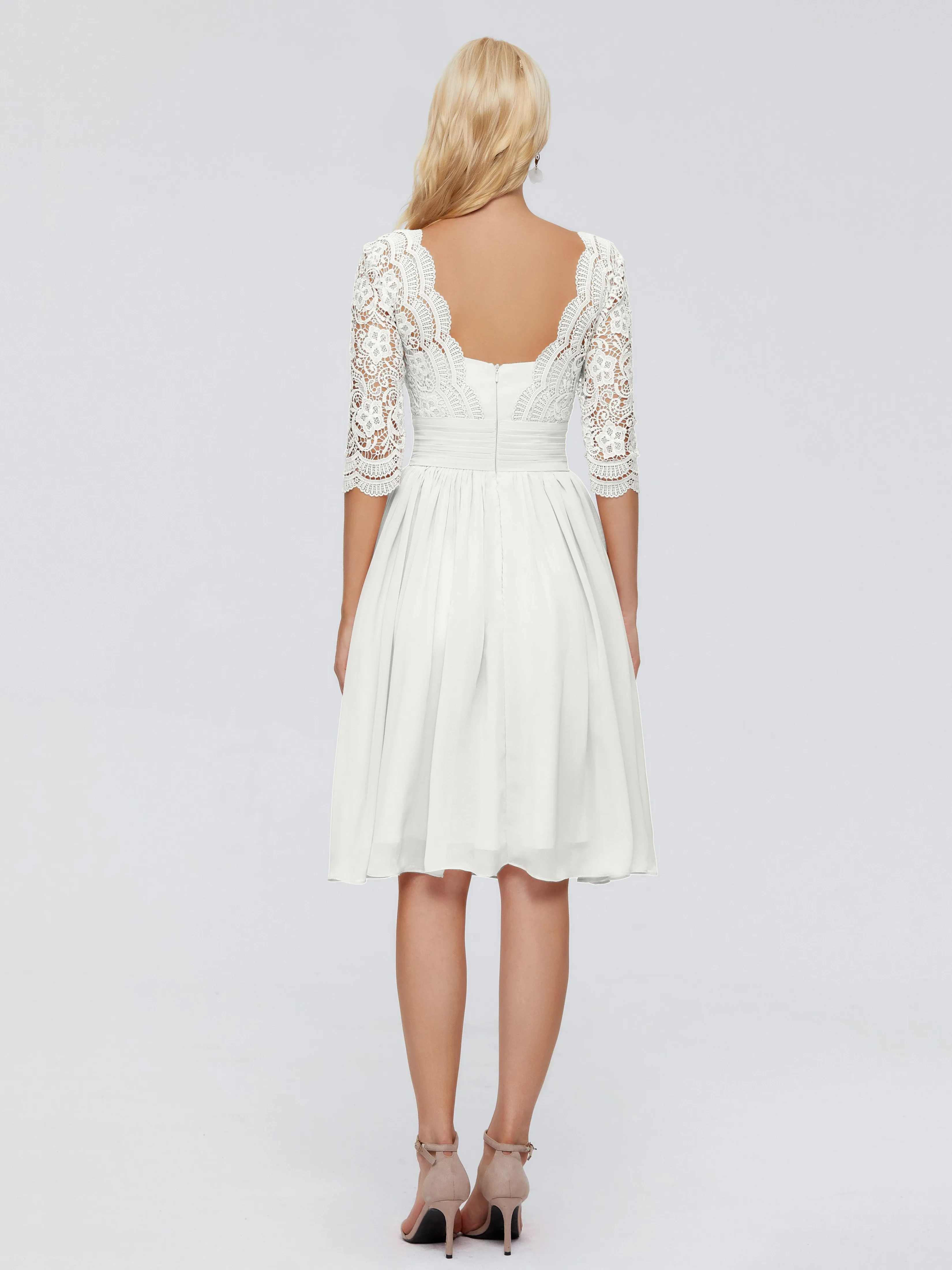 Jordyn Elegant V-neck Chiffon Mother of the Bride Dress With Lace