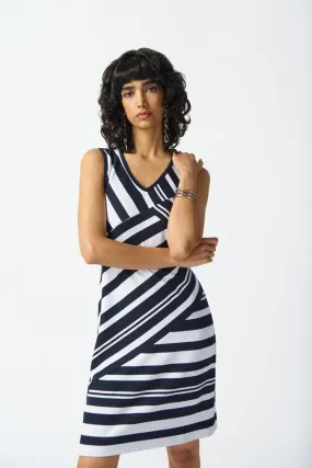 Joseph Ribkoff Sleeveless Dress 242077-2750 Midnight Blue/Off White