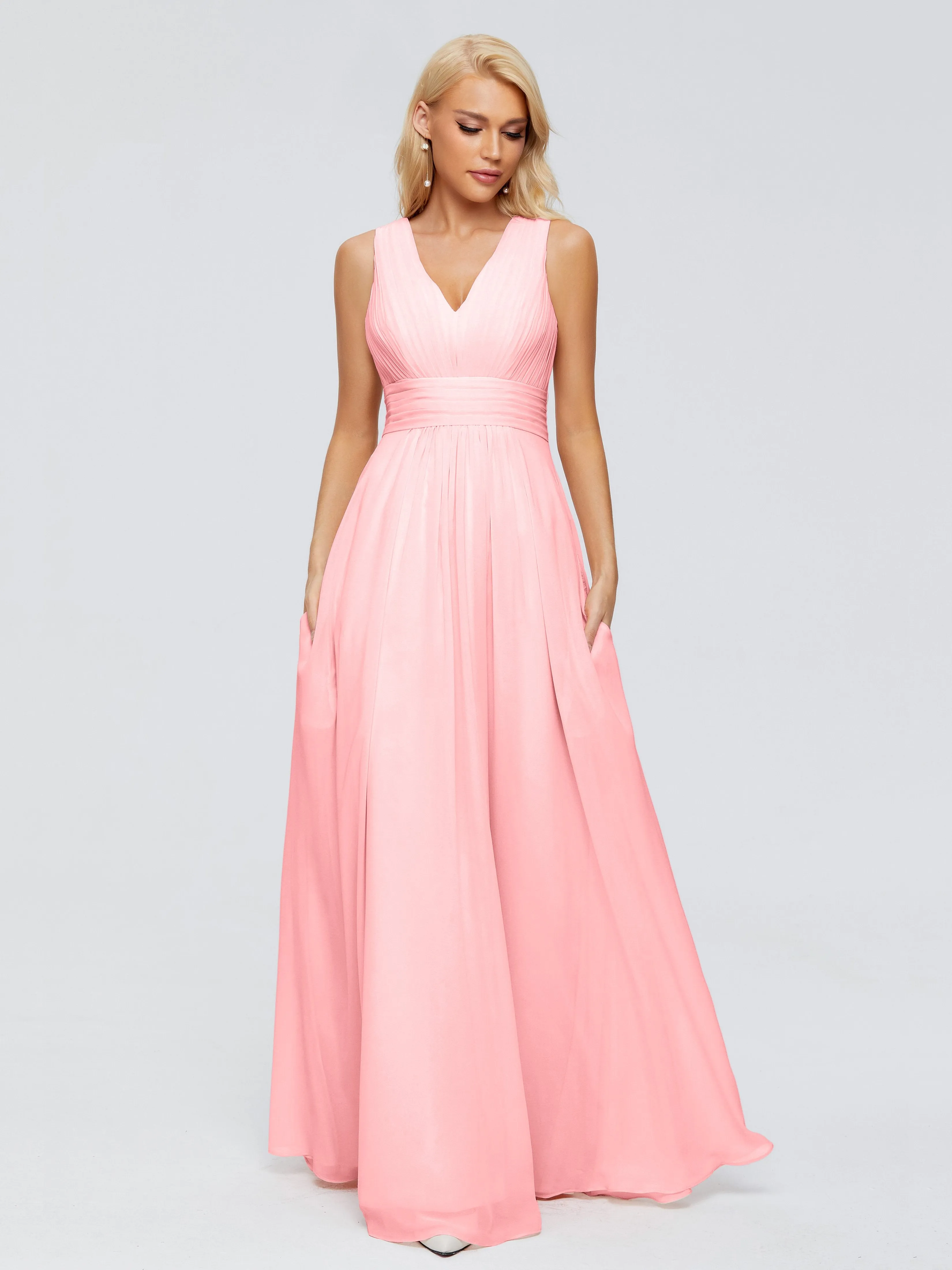 Juliana Modest A-line Chiffon Bridesmaid Dresses